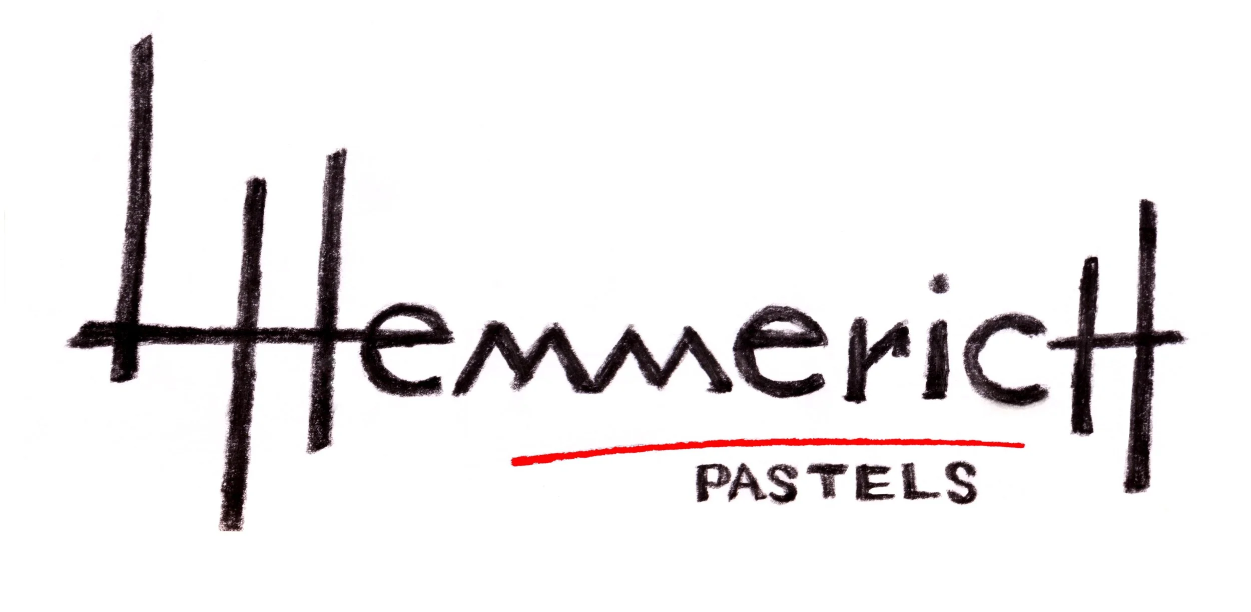 Hand-drawn logo of Hemmerich Pastels with black text, red underline below 'Pastels'.