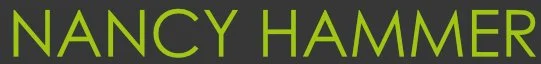 Text reading 'Nancy Hammer' in bright green on a black background.