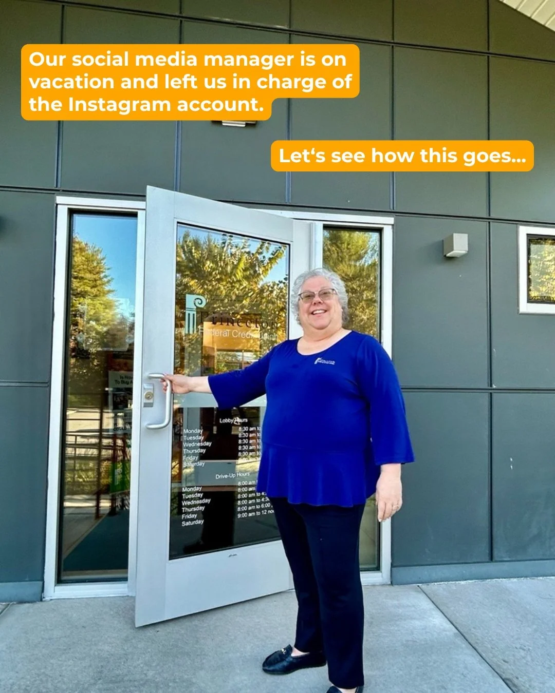 Our social media manager is on vacation... how'd we do while she's gone? 😄📸 Thanks to one of our Select Employer Groups, @embrella.nj, for the inspiration!

While she's away, we thought we'd give you a behind-the-scenes look at Princeton Federal Cr
