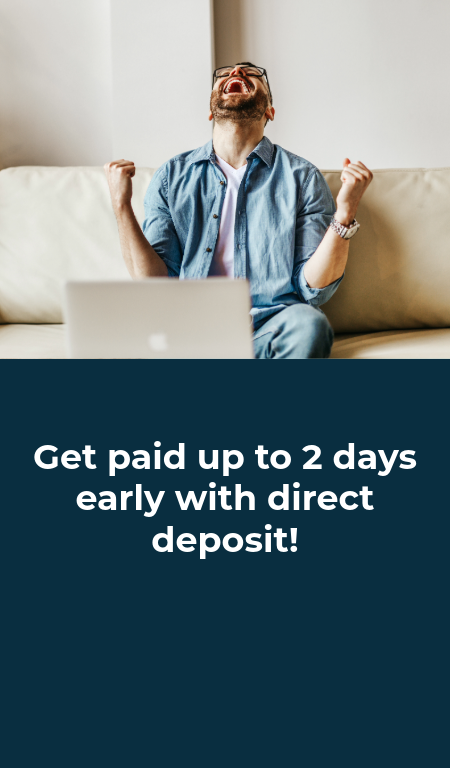 Man Excited to be Paid Early at Computer