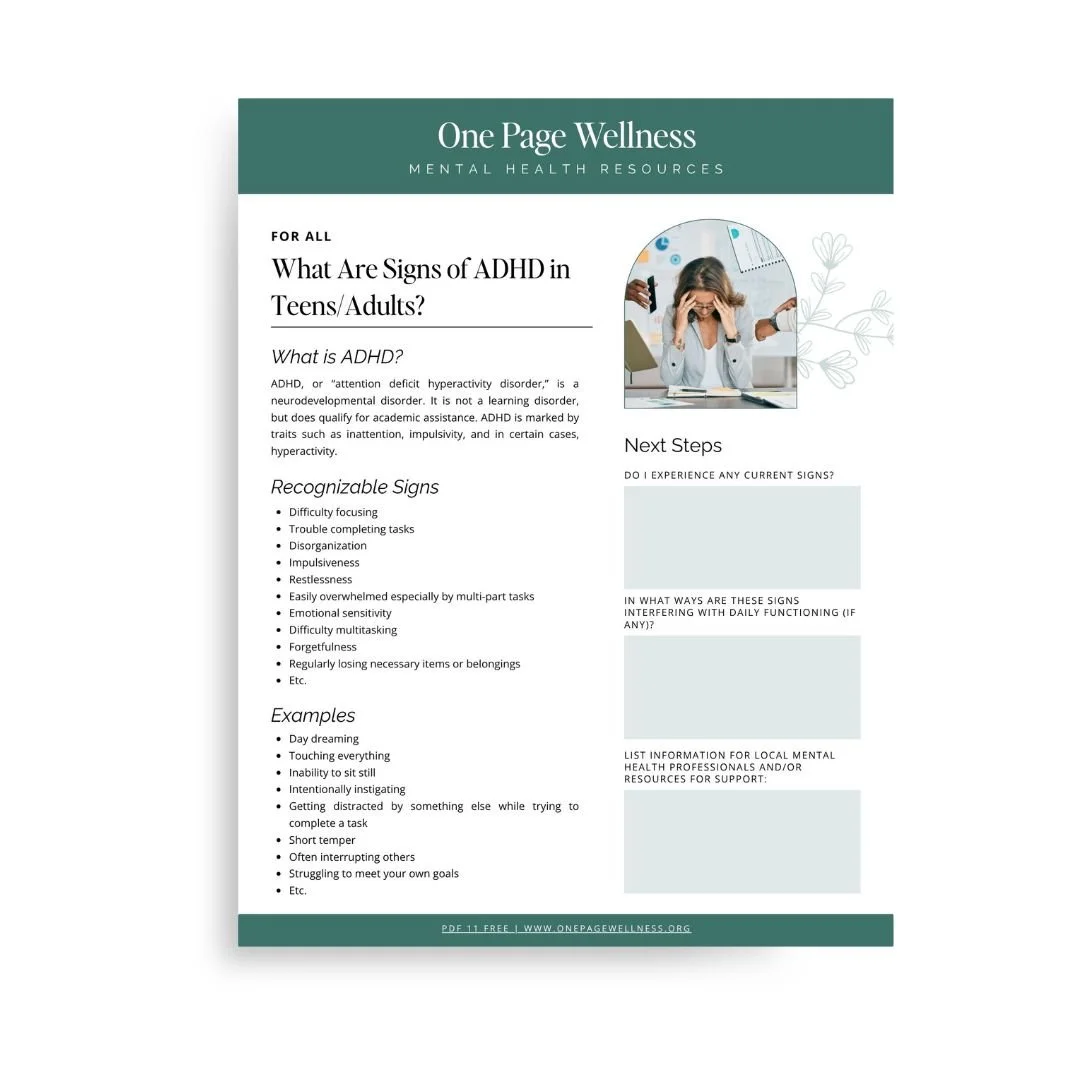 What Are Signs of ADHD in Teens/Adults?