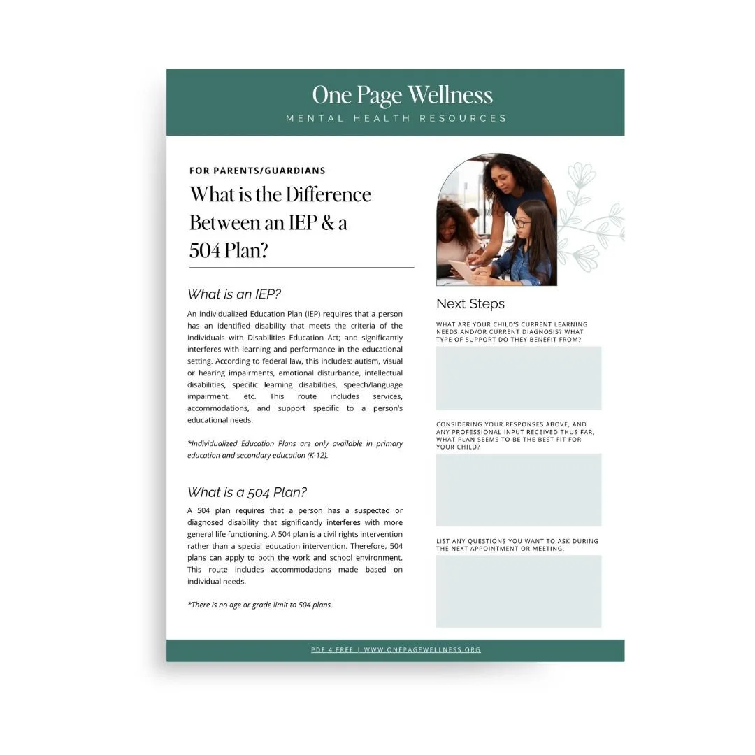 What is the Difference Between an IEP & a 504 Plan?