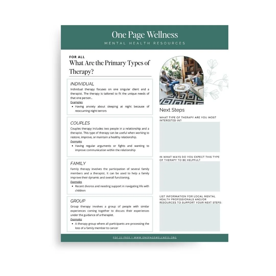 What Are the Primary Types of Therapy?