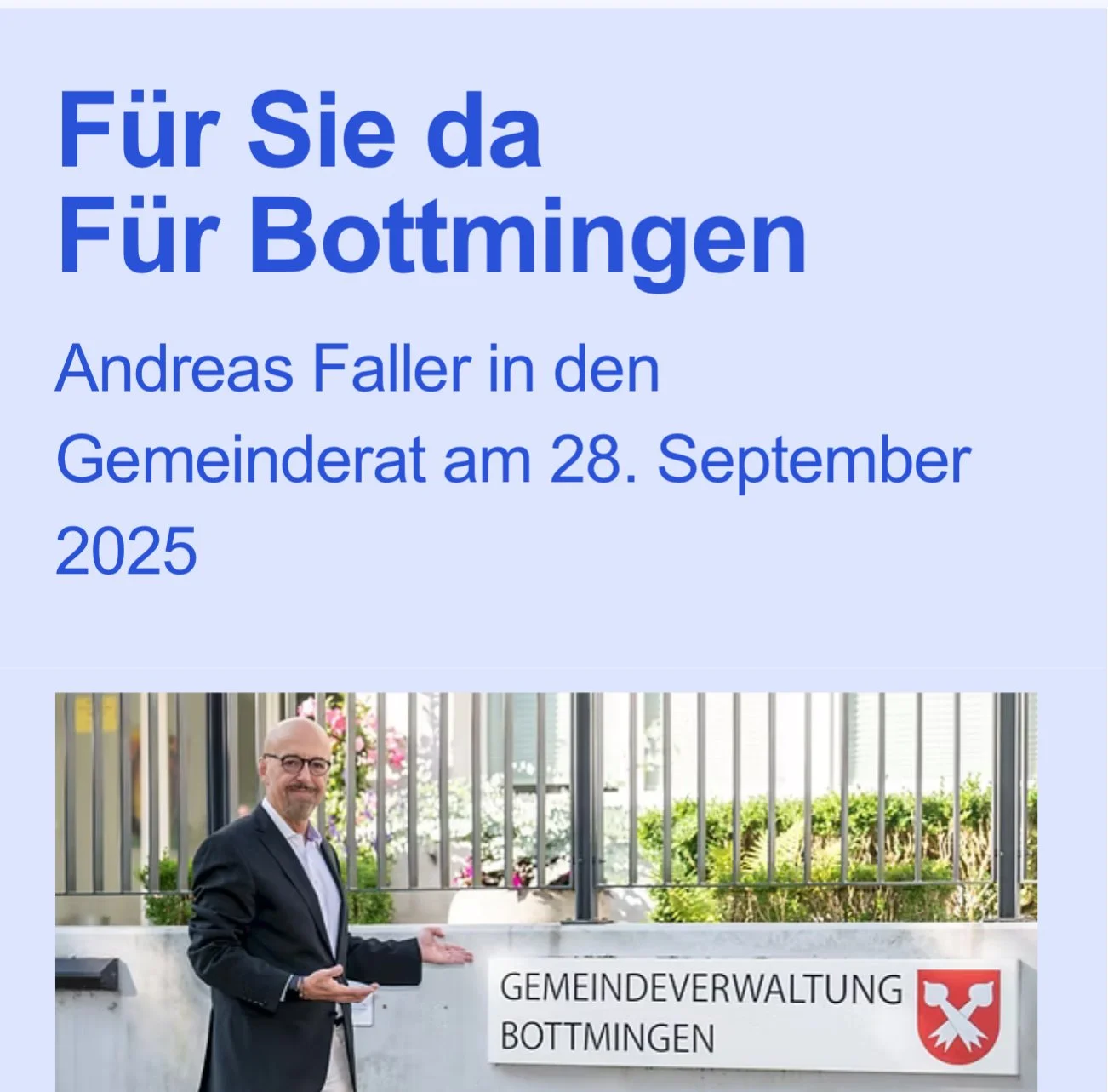 Andreas Faller: Eine starke, bürgerliche Stimme für unsere Gemeinde