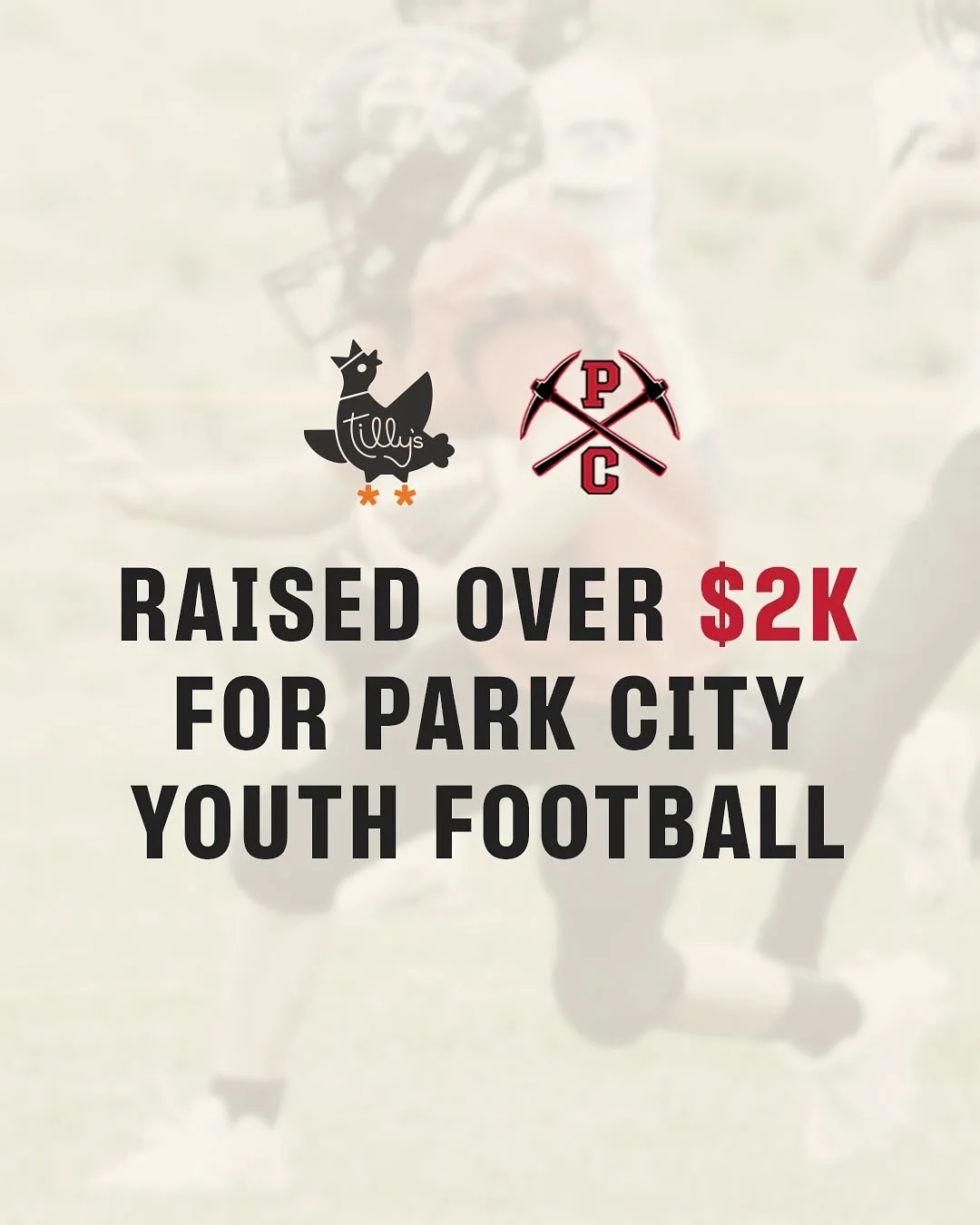 Huge thanks to everyone who came out this past weekend! Together we raised over $2,000 for @parkcityyouthfootball, and we&rsquo;re proud to be part of such a great community.