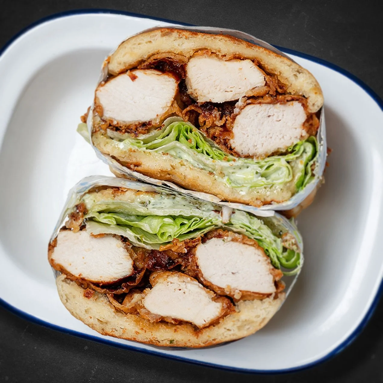 Your new favorite sandwich, the Fried Tendie Roll. Crispy chicken tendies, herbed mayo, iceberg, all on toasted ciabatta.

#tillyscharcoalchicken