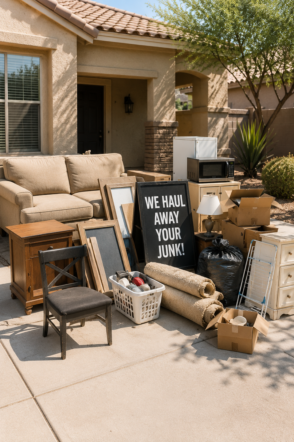 Junk removal and furniture haul-away service for homes throughout the Phoenix Valley, Arizona