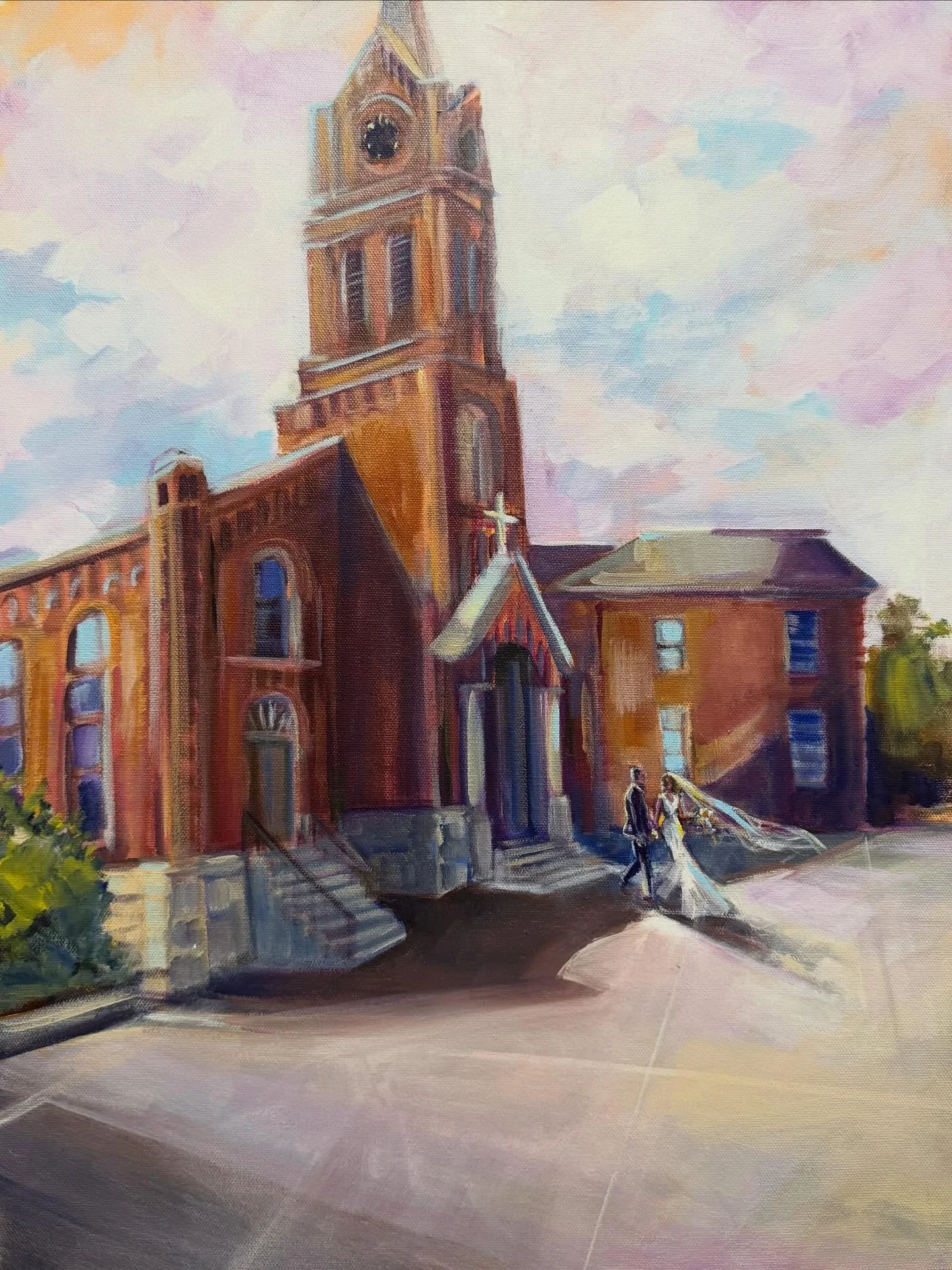 Emily + Thomas // 18x24&rdquo; Live Wedding Painting // @cloudstudioagency