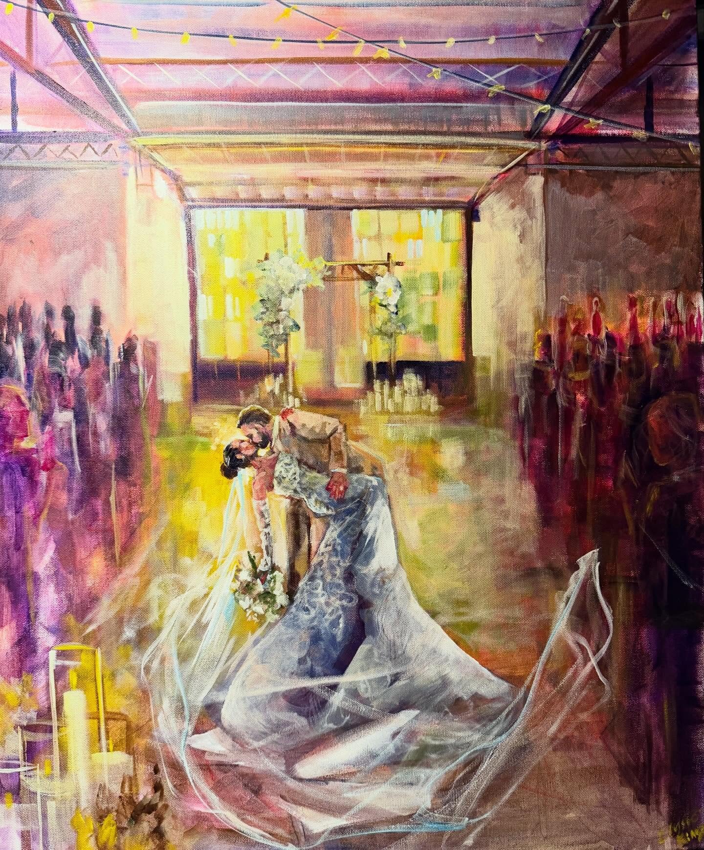 Ornella + James // 24x30&rdquo; // Live Wedding Painting @cloudstudioagency