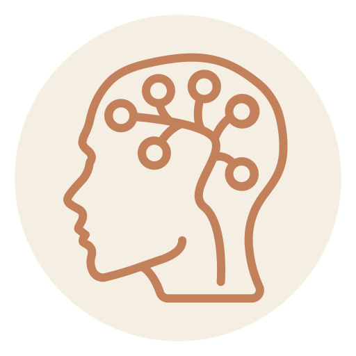 Illustration of a human head with neural connections inside, symbolizing artificial intelligence or neural networks.