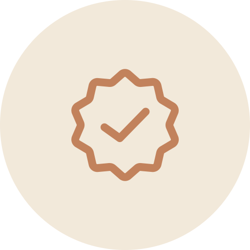 Certifications or quality assurance badge.