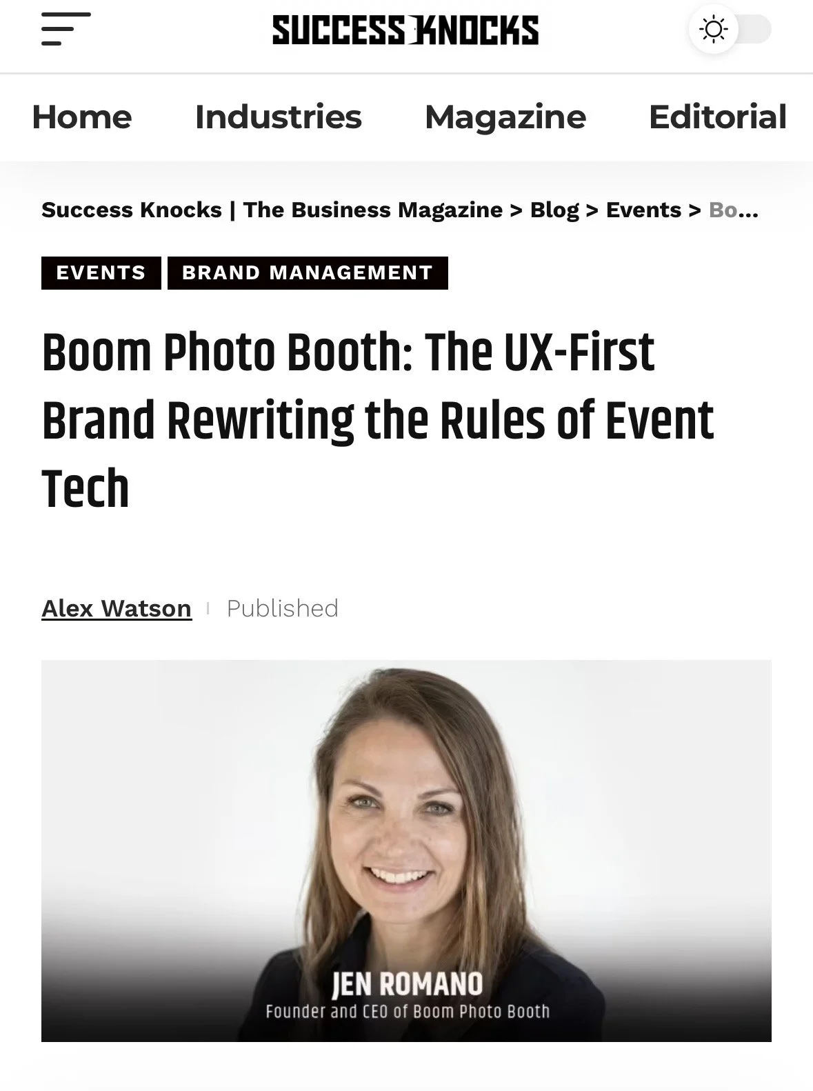 Boom Photo Booth Named One of Success Knocks’ “Most Innovative Companies to Watch in 2026”