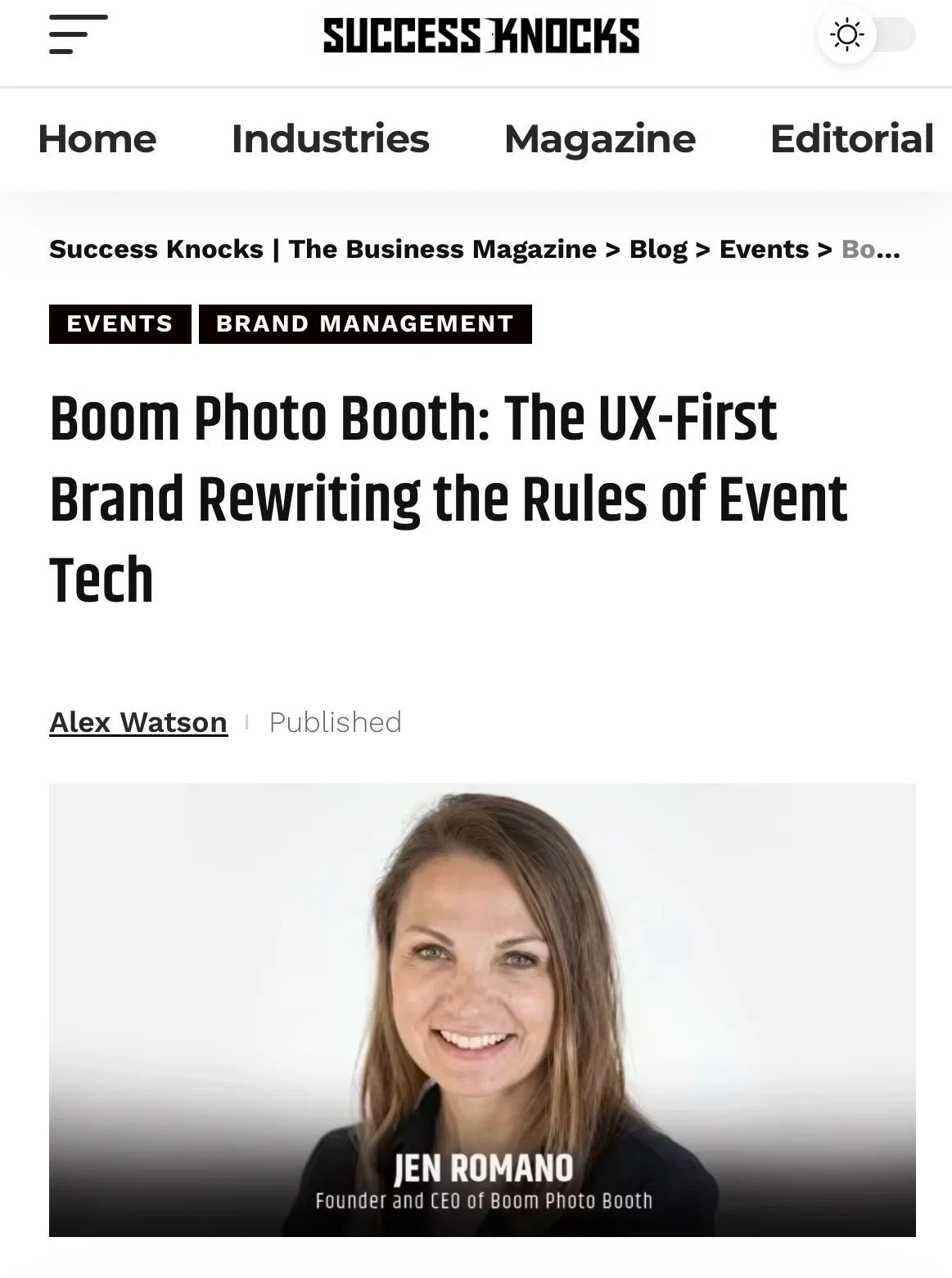 Boom Photo Booth Named One of Success Knocks’ “Most Innovative Companies to Watch in 2026”