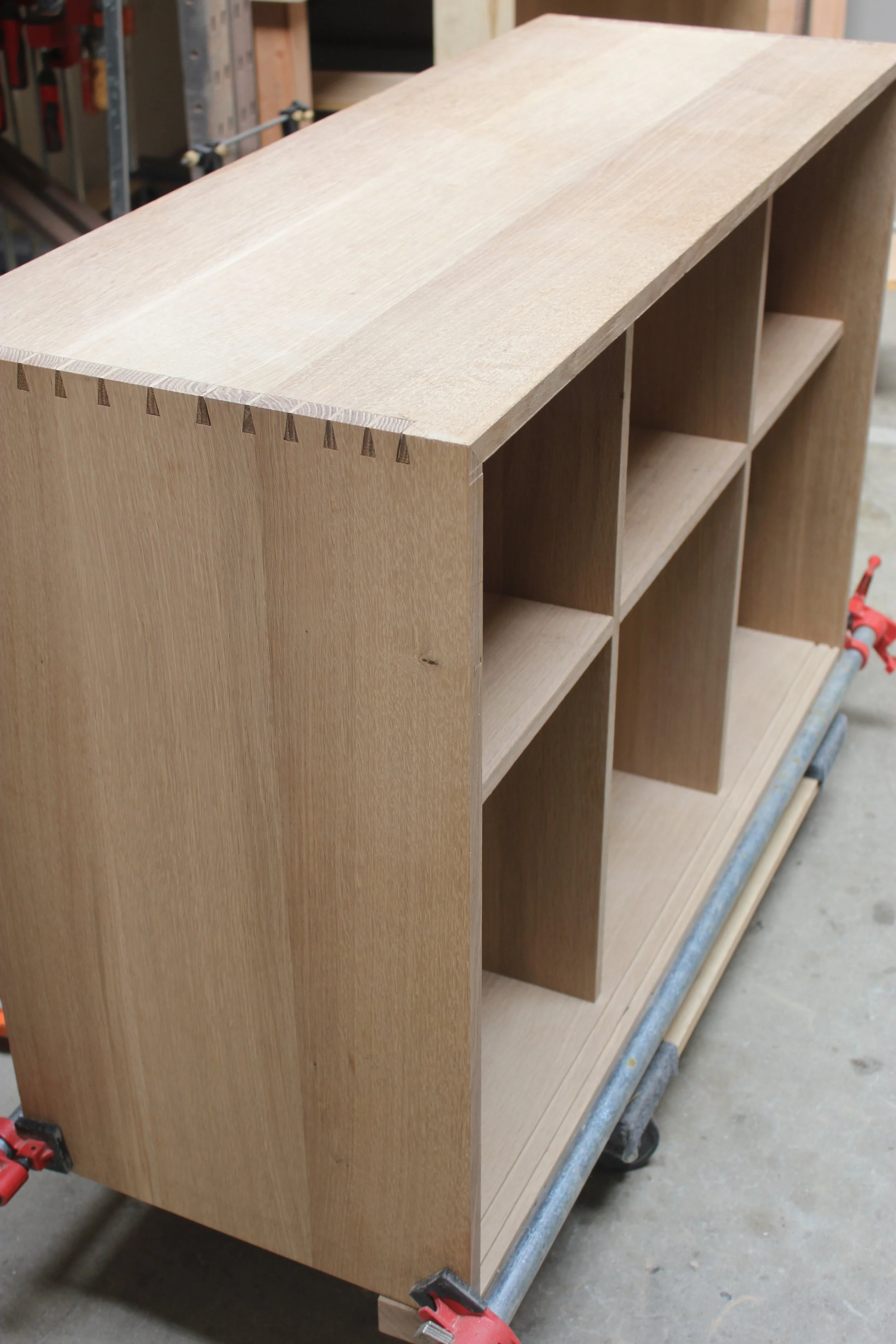 44" x 16" x 36" sideboard in rift sawn white oak (in progress.)