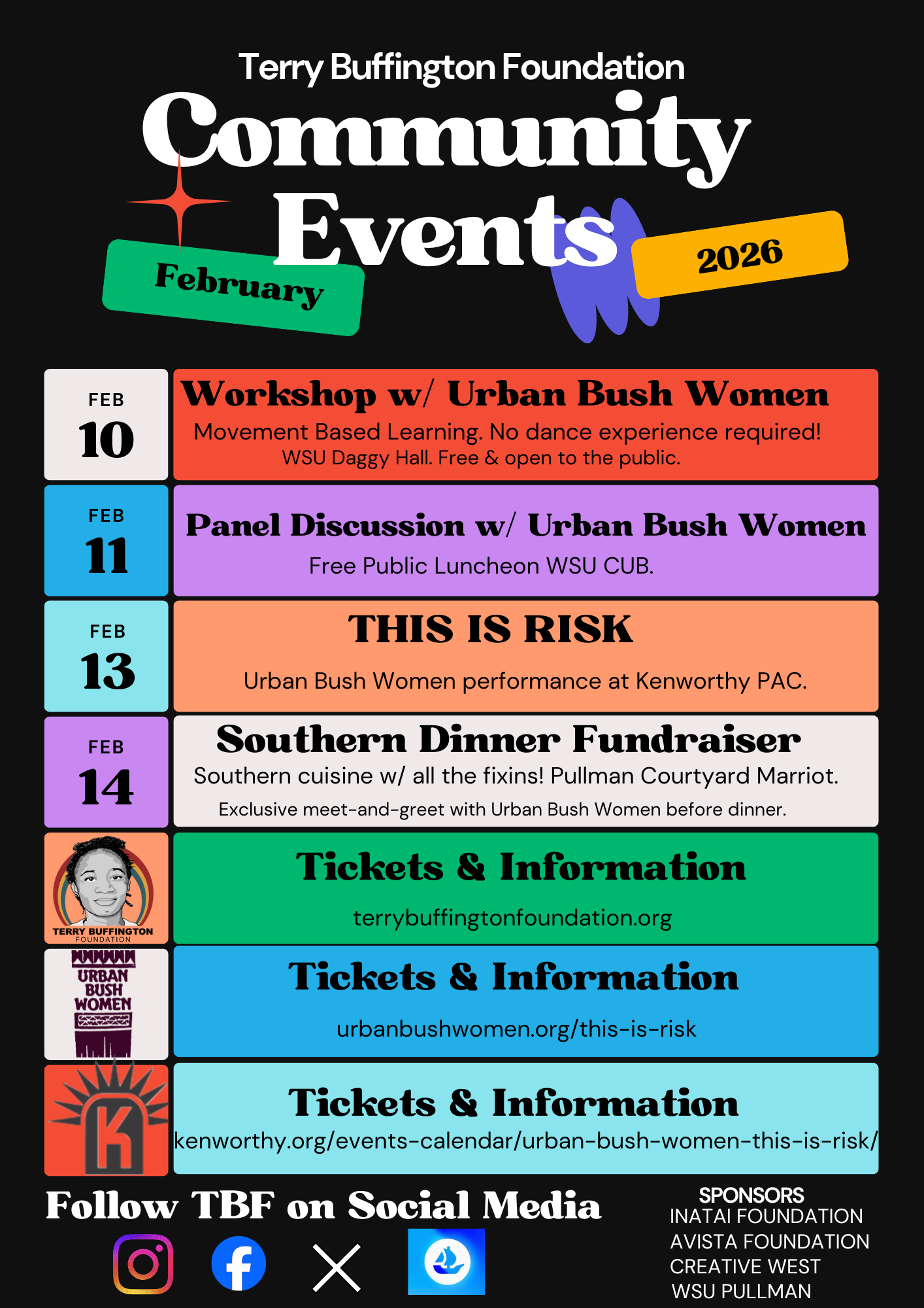 Terry Buffington Foundation Presents: Urban Bush Women Dinner Fundraiser