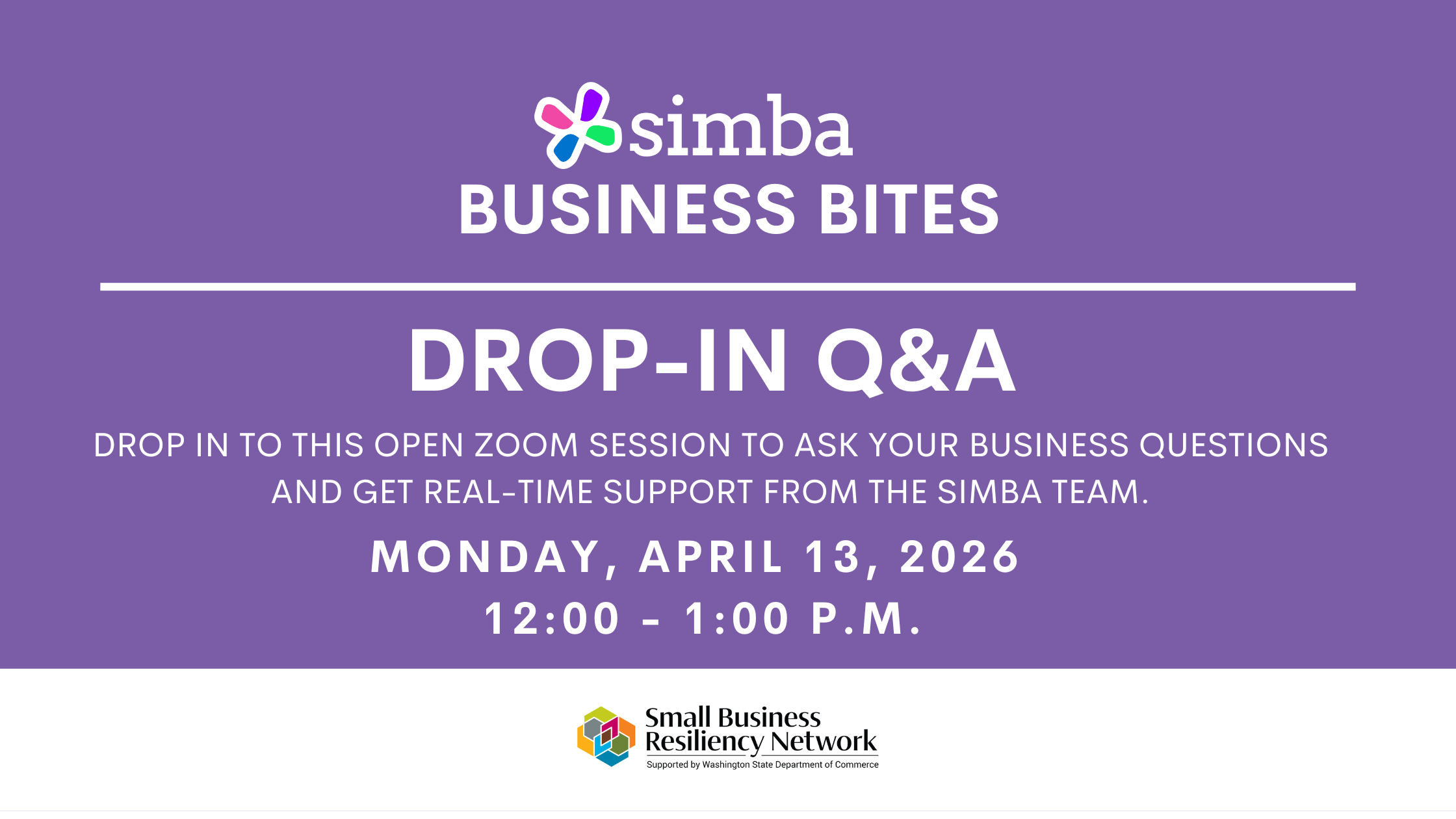 SIMBA Business Bites: Drop-In Q&amp;A