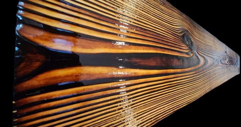 Shou Sugi Ban Board - gloss spar urethane finish (processing time - 3 weeks)