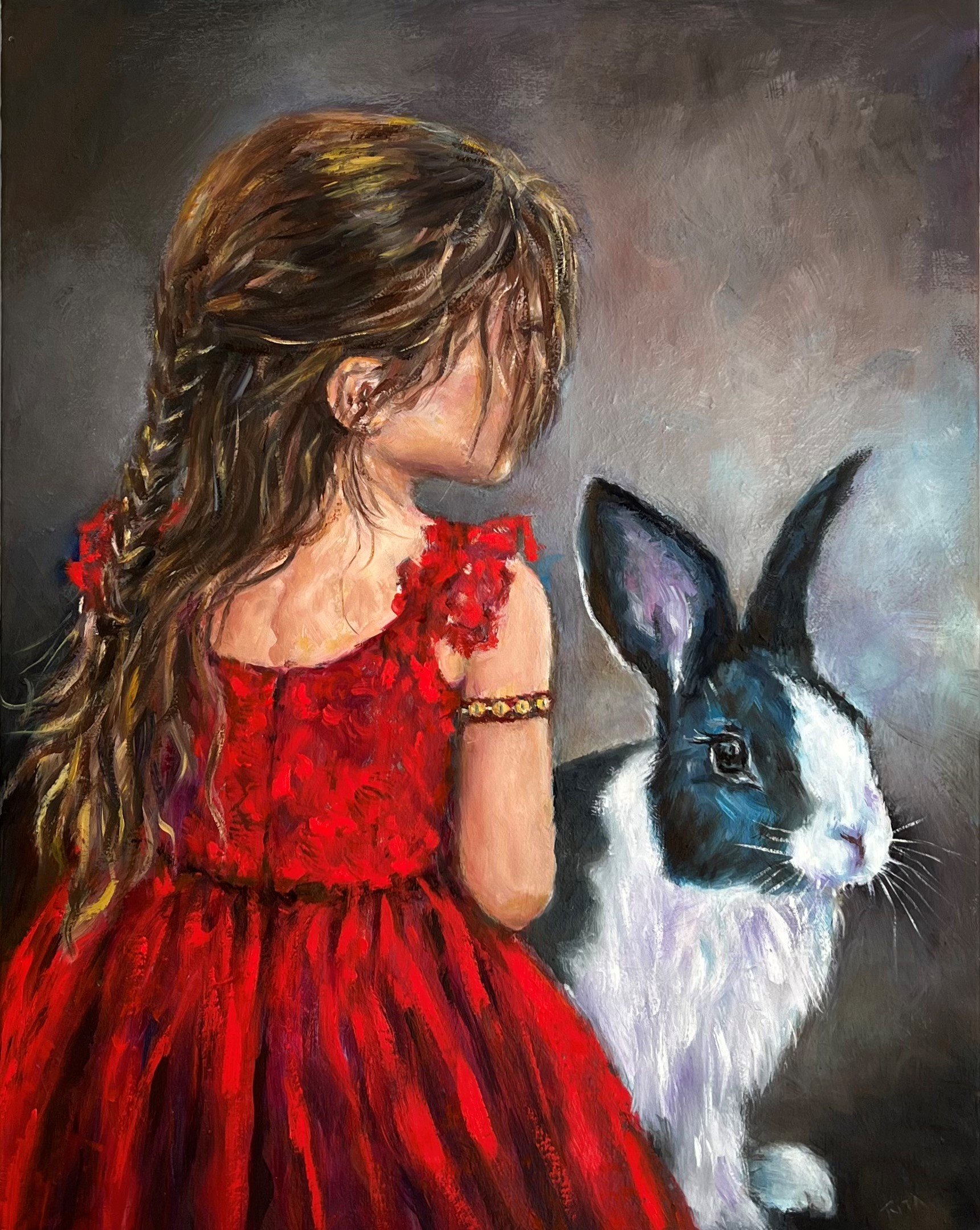 The girl in red with her rabbit.jpg