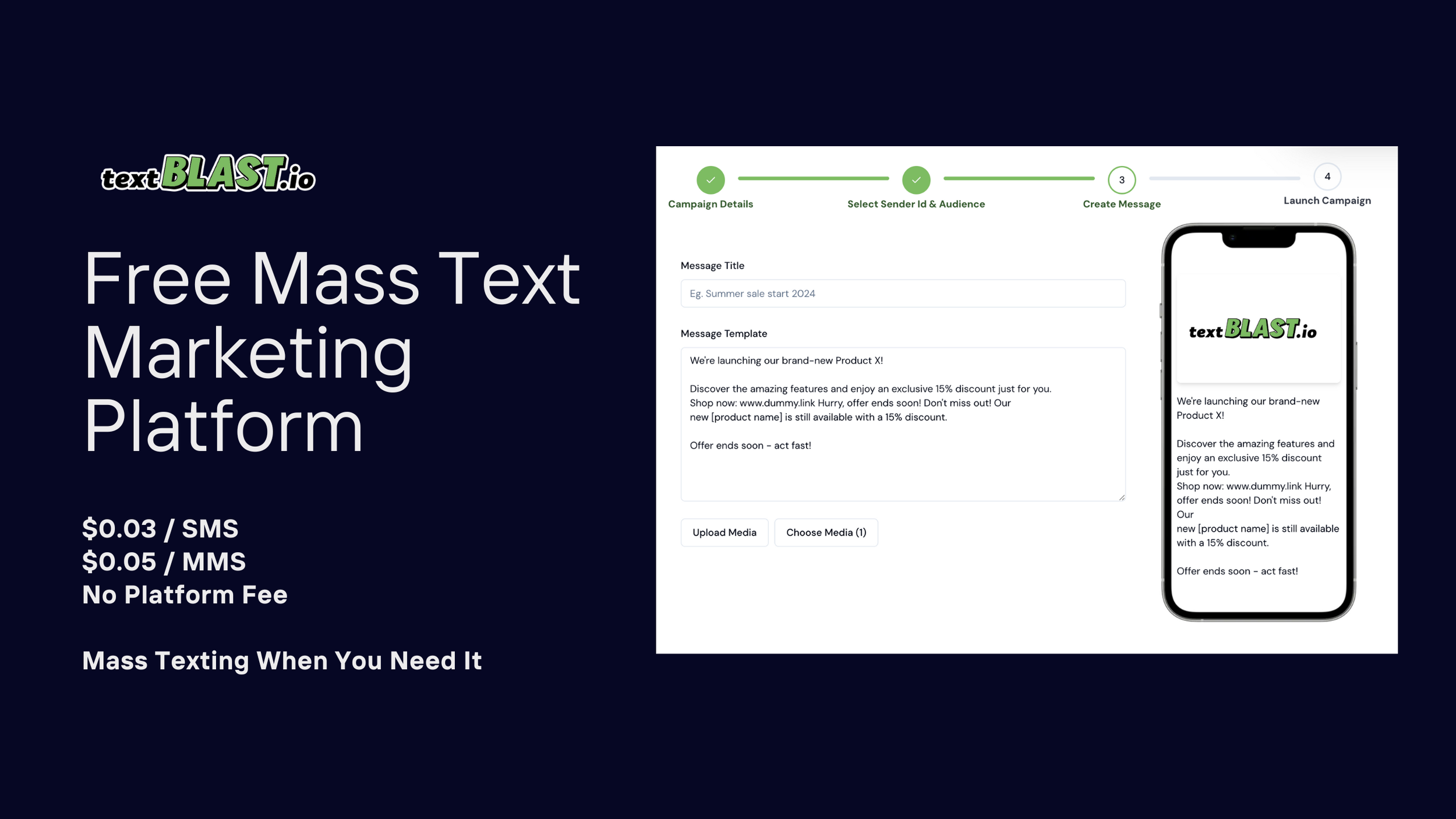 Free Mass Texting Platform | SMS/MMS Marketing Campaigns