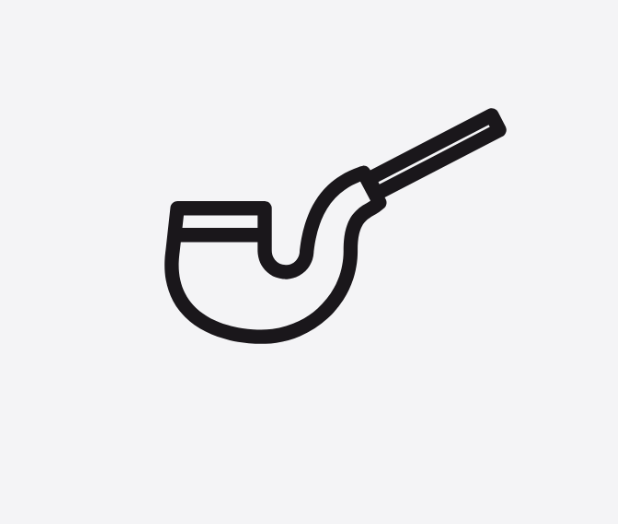Outline of a smoking pipe icon