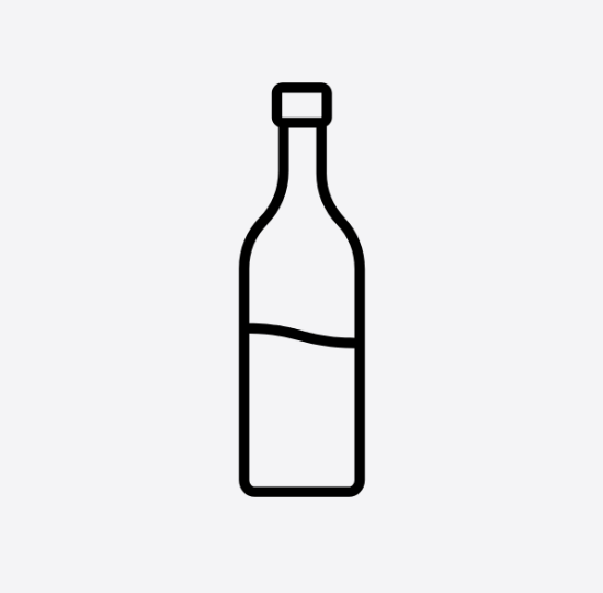 Outline of a bottle on a white background