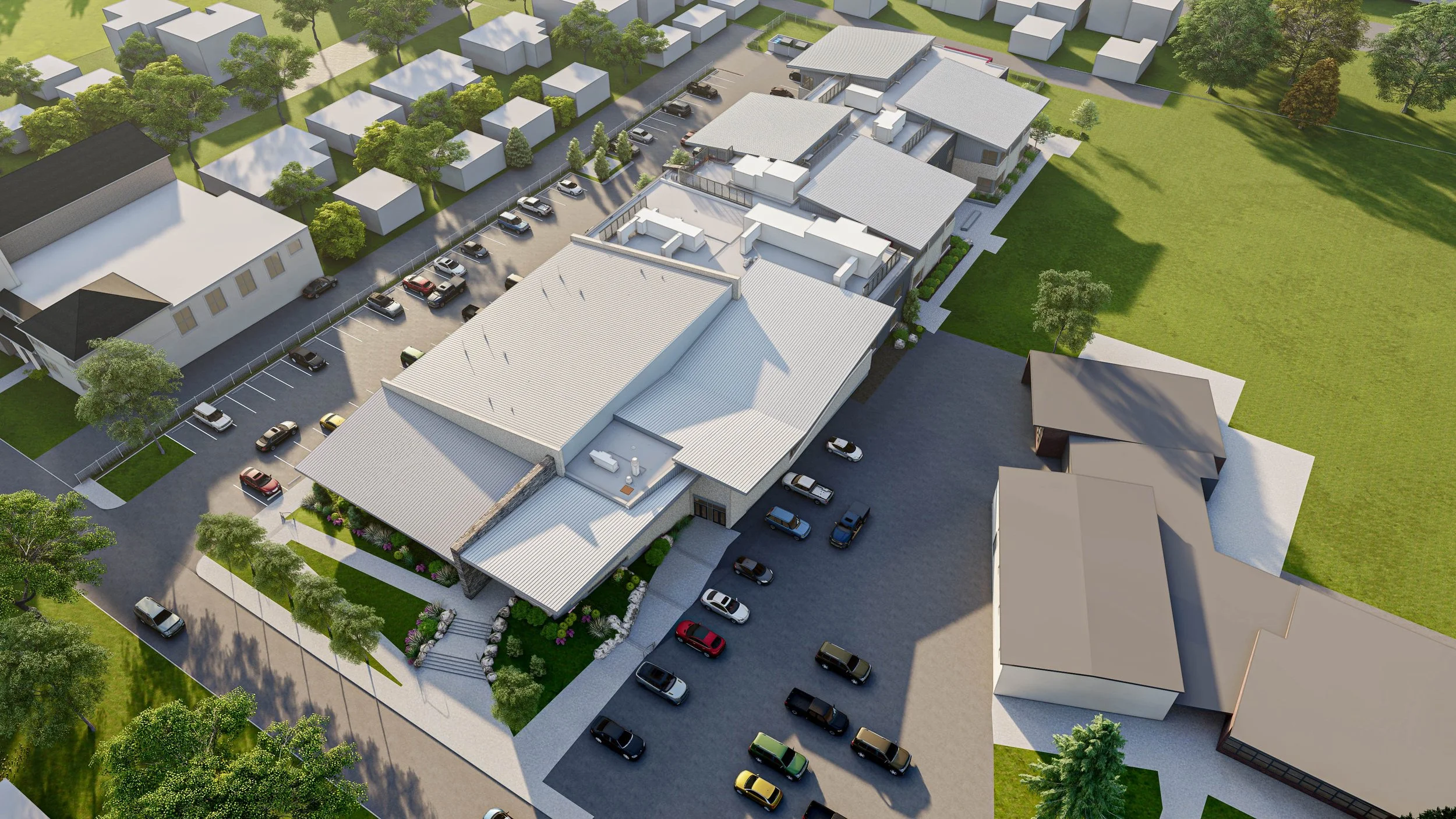 Aerial View of Rundle Academy Renderings