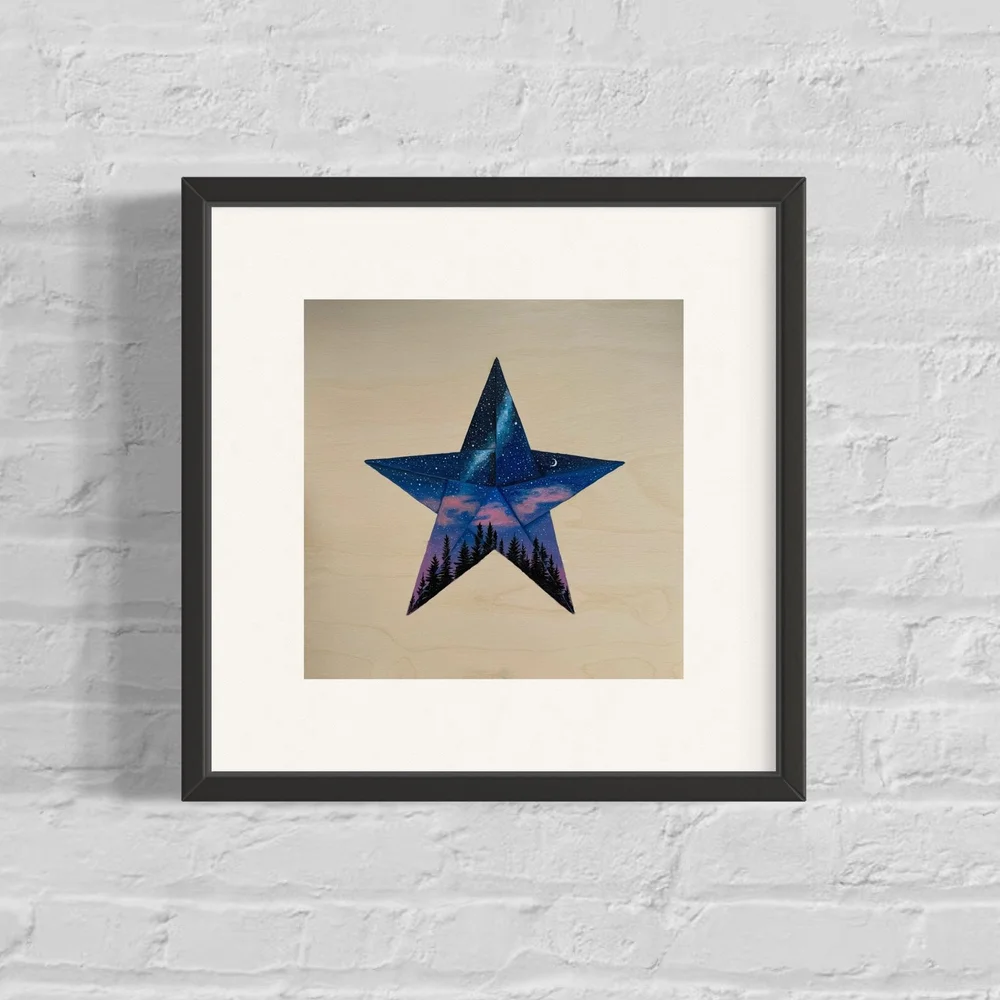 Origami Night Sky Star (Acrylic) — Lizzy Horn Art