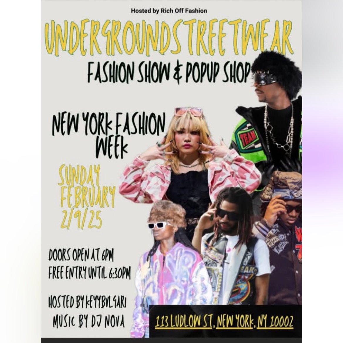 Underground streetwear, fashion show & pop-up shop