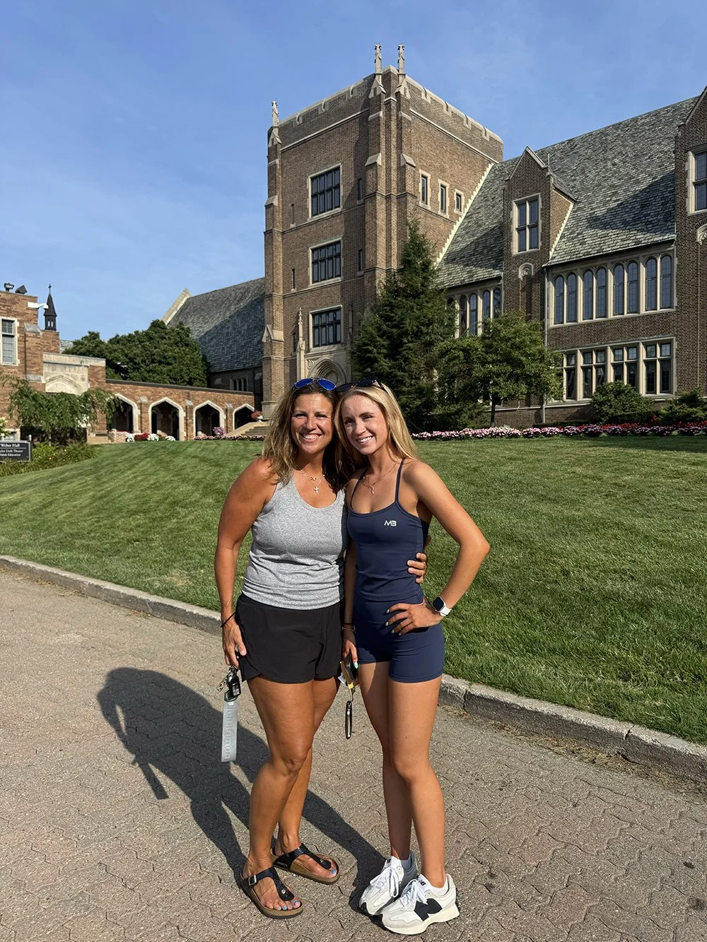 Andrea Tait with her daughter Isla at college drop-off during Isla’s senior year.