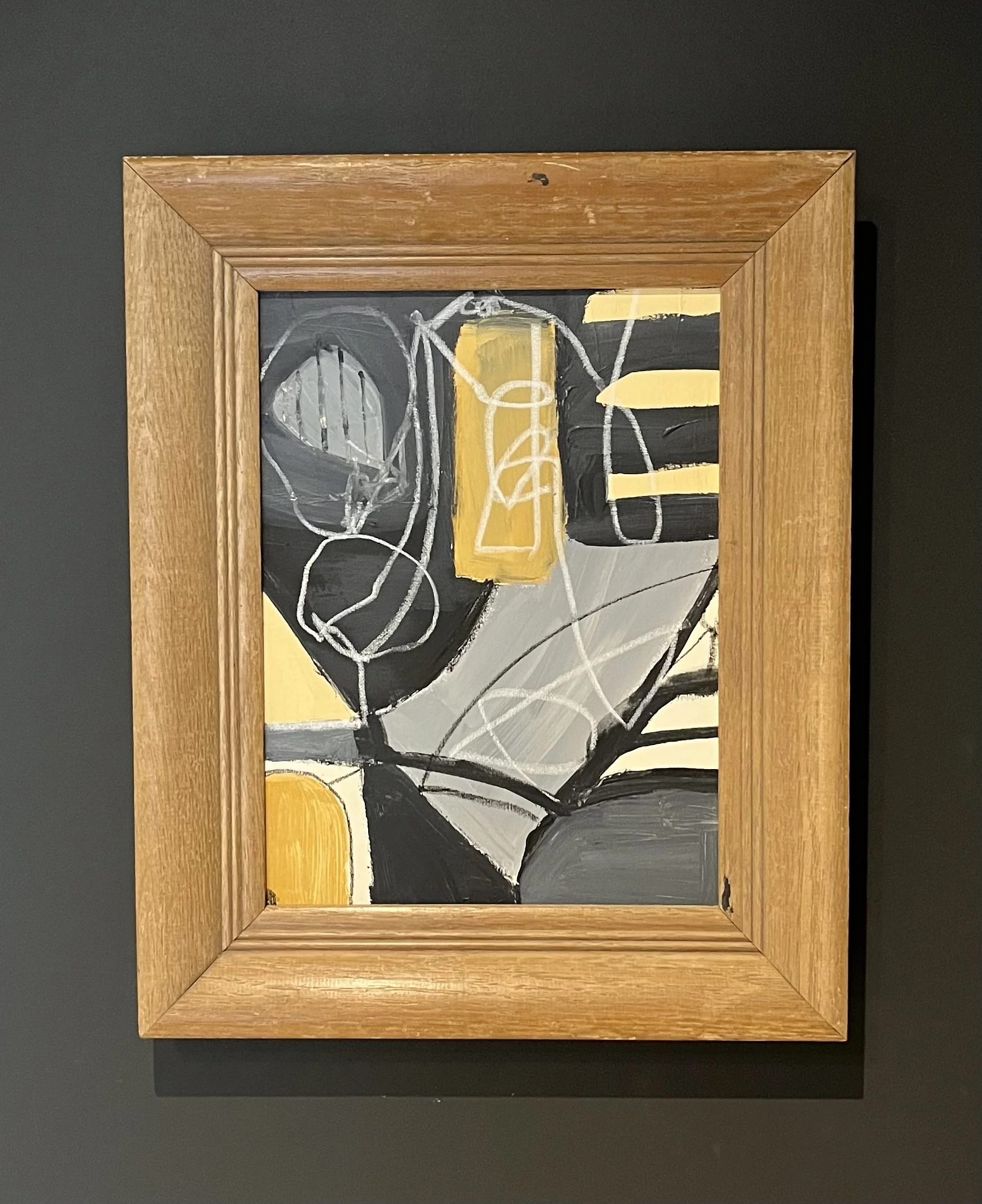 Missing - 20" x 16" - Acrylic and pencil on board in wooden frame - $395