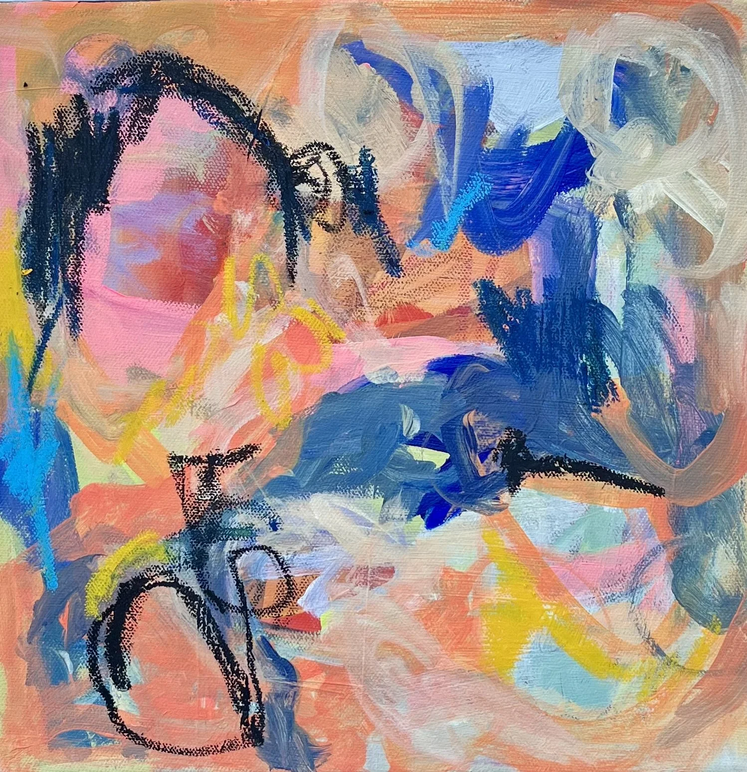Swept Away - 12” x 12” - Acrylic and oil pastel on canvas - $200