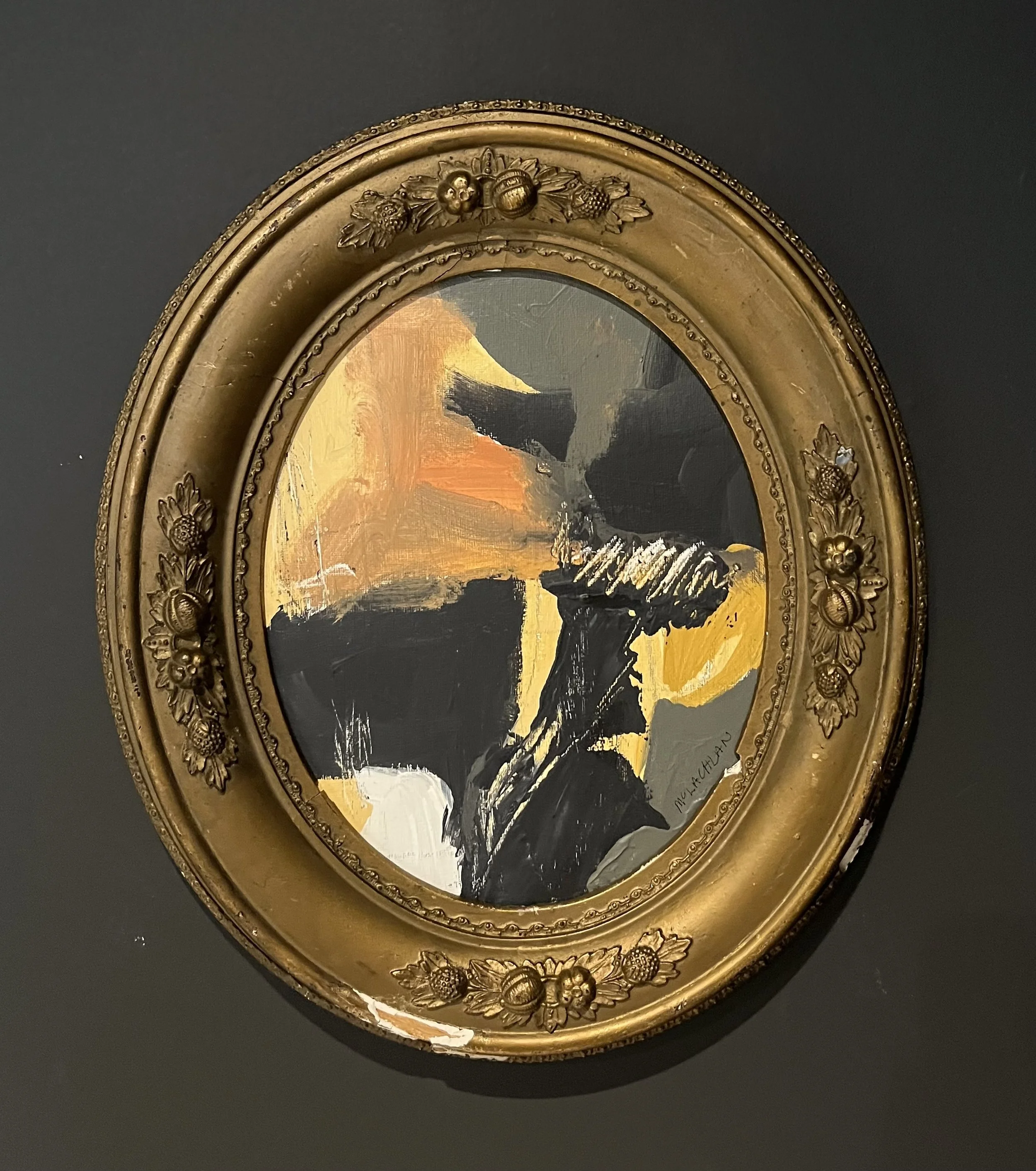 A Step In Time - 12" x 14" - Acrylic on board in antique frame - $300