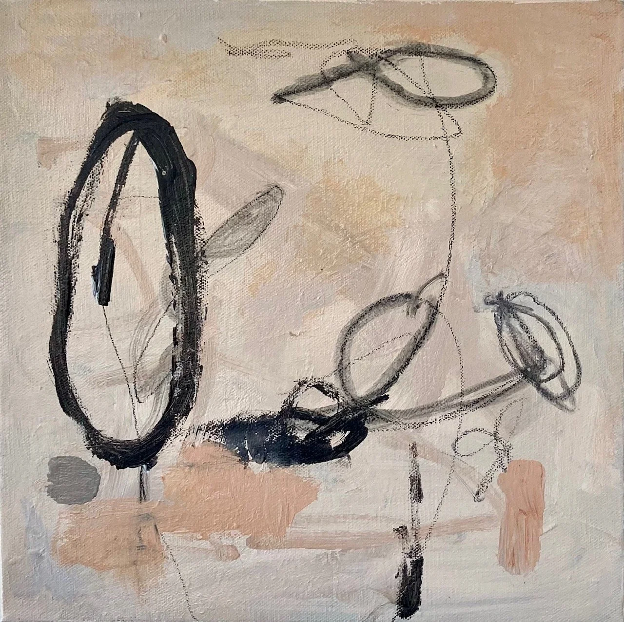 This - 12" x 12" - Acrylic and pencil on canvas - $250