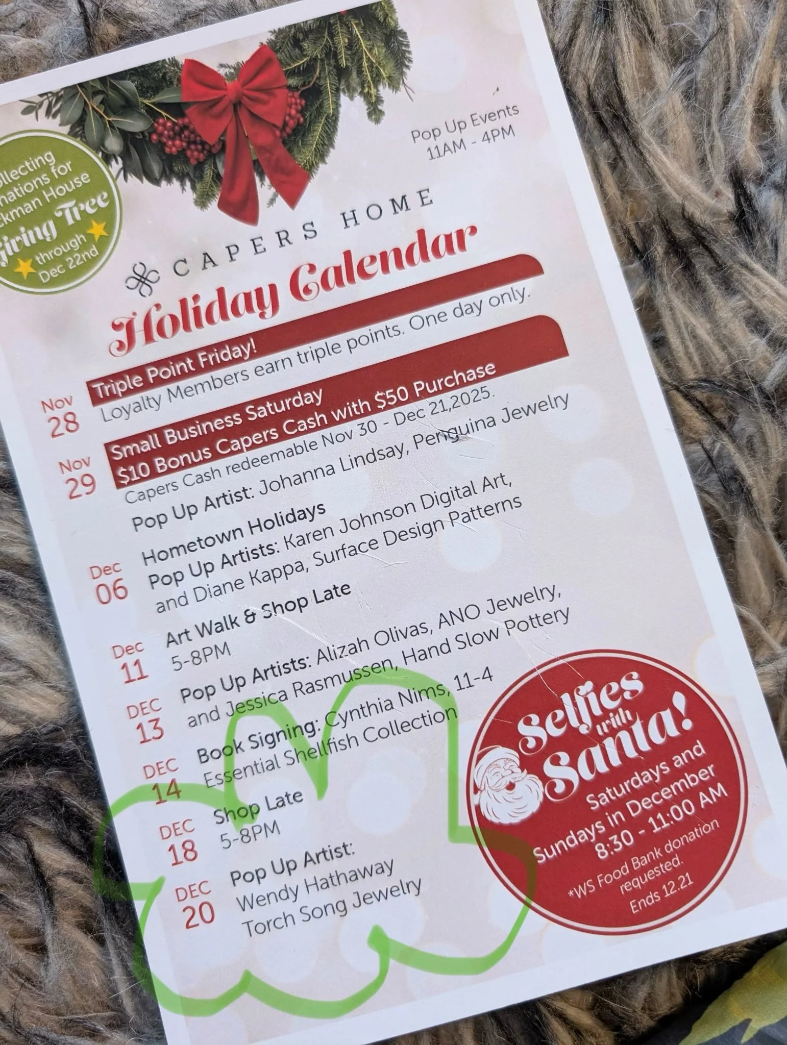 Capers Holiday Popup with Torch Song Designs