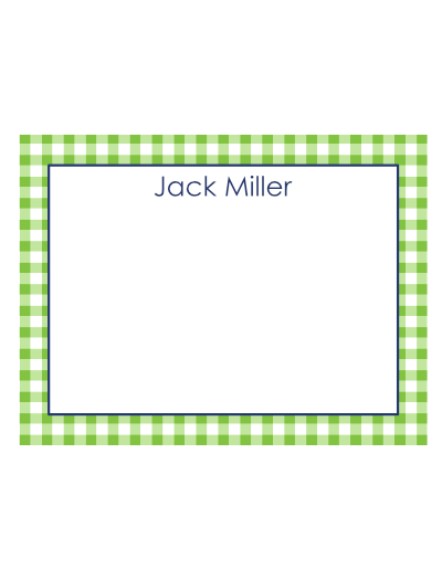 Gingham Flat Note - Green