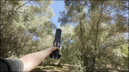 a gif of the firefly drone taking off from someone's hand and returning to the user's hand