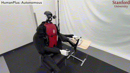 gif of H1 Humanoid tying its shoe