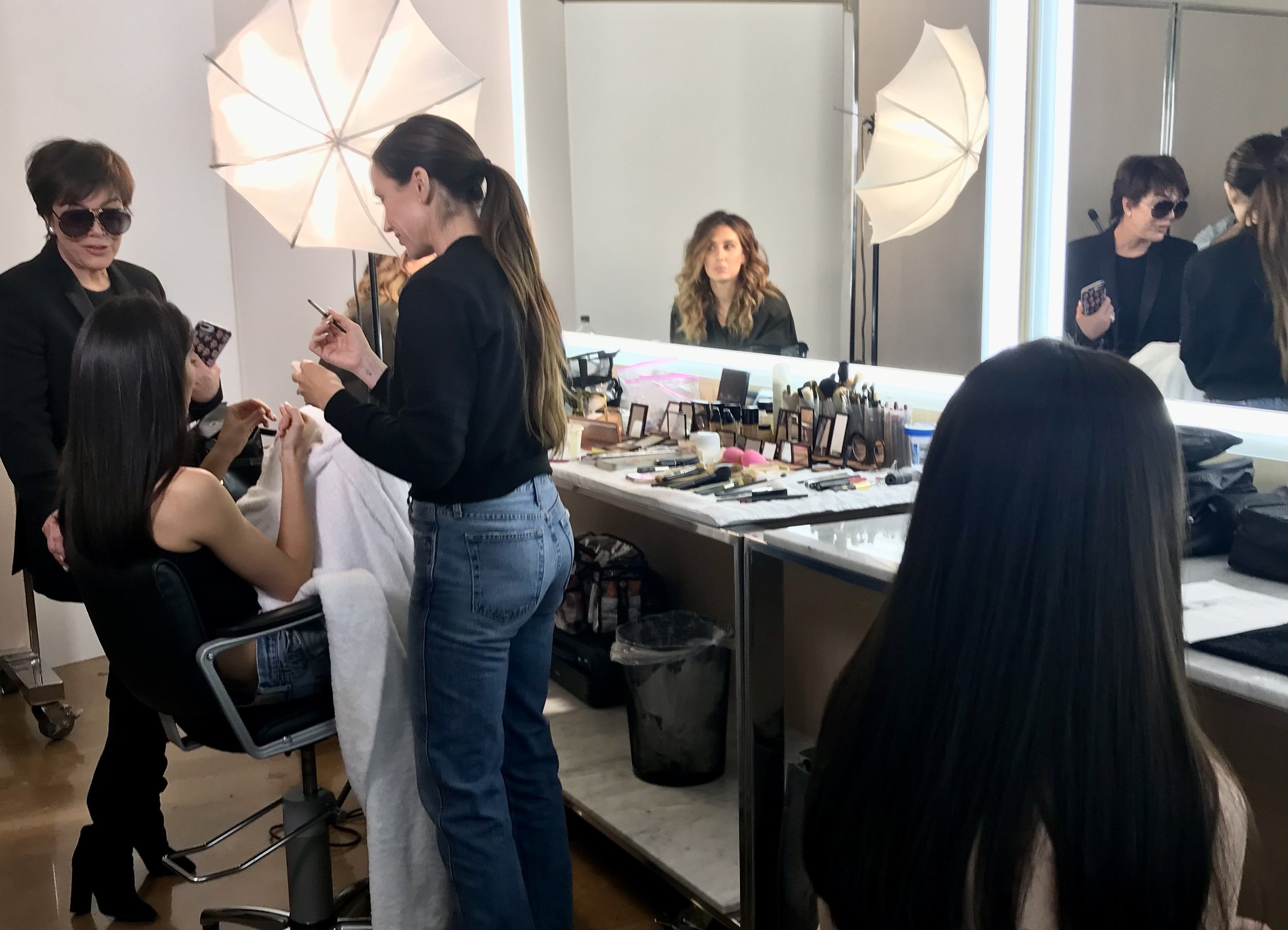 Ken Arthur Hairstylist with Chris Jenner, and Kendall Jenner, at Milk Studios Los Angeles California