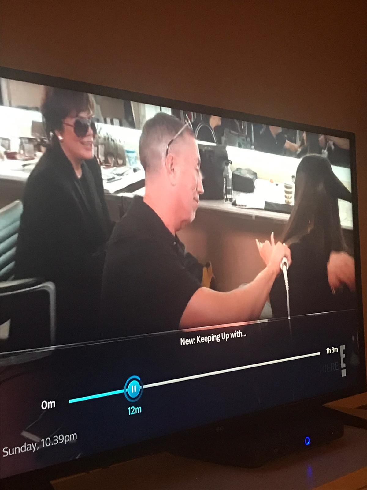 Ken Arthur Hairstylist, on "Keeping up with the Kardashians' with Chris Jenner, and Kendall, Jenner, at Milk Studios, Los Angeles, California.
