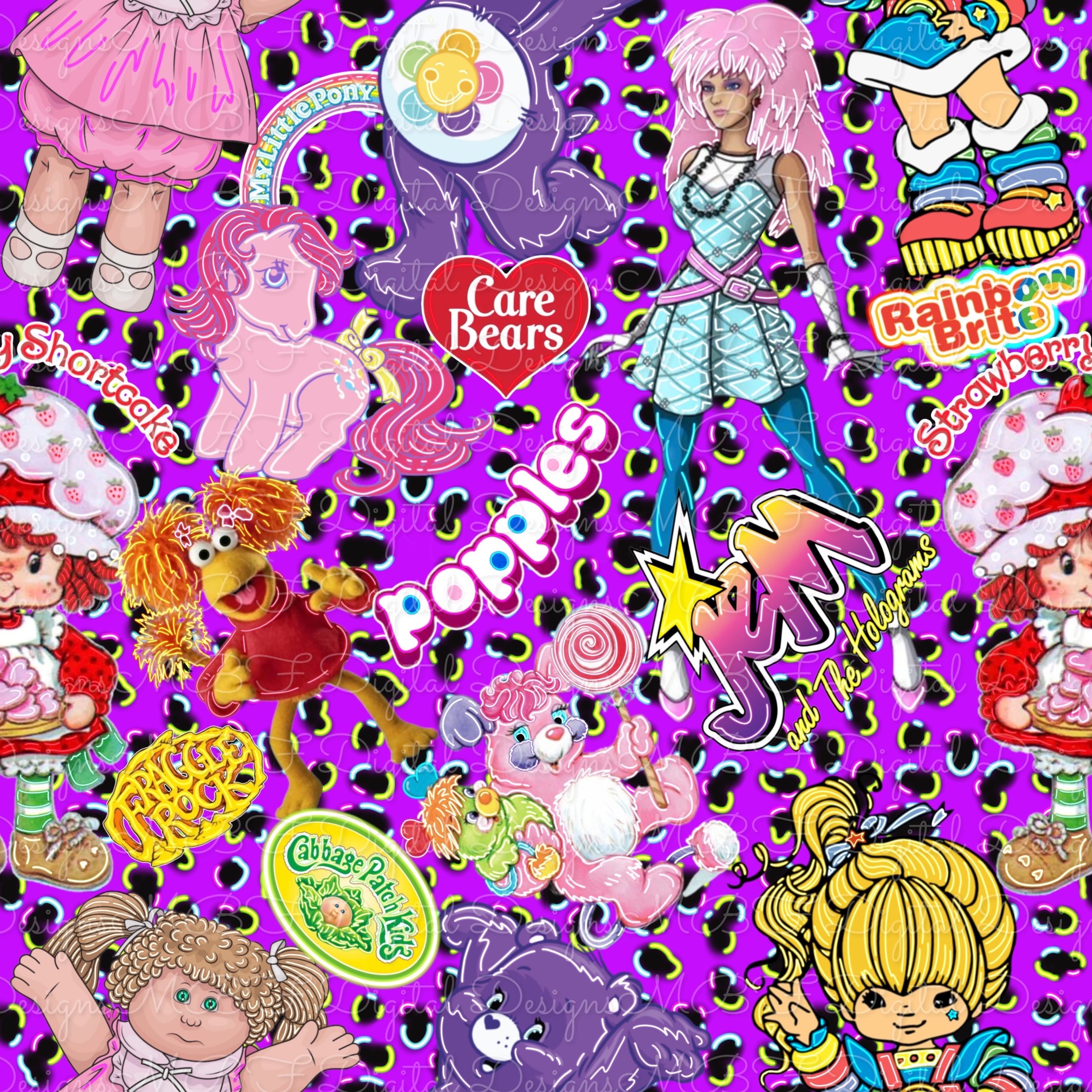Babes of The 80’s (purple neon leopard color way)