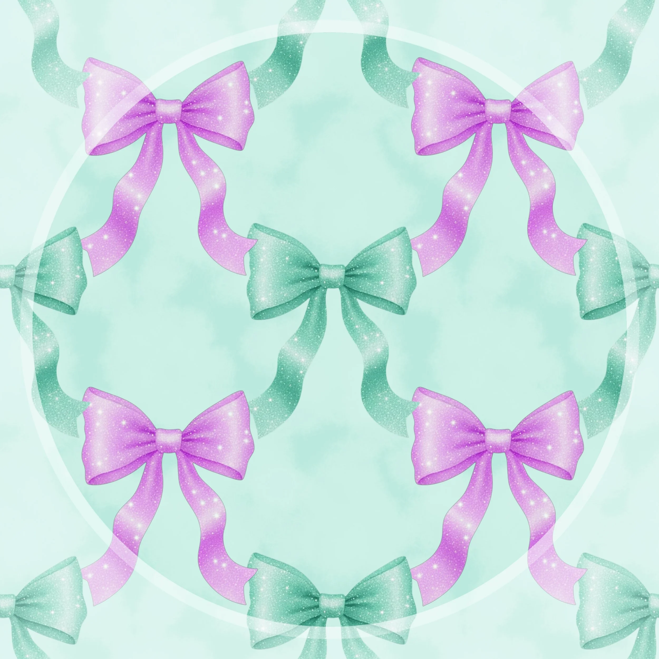 Teal and Bright Lavender Bows