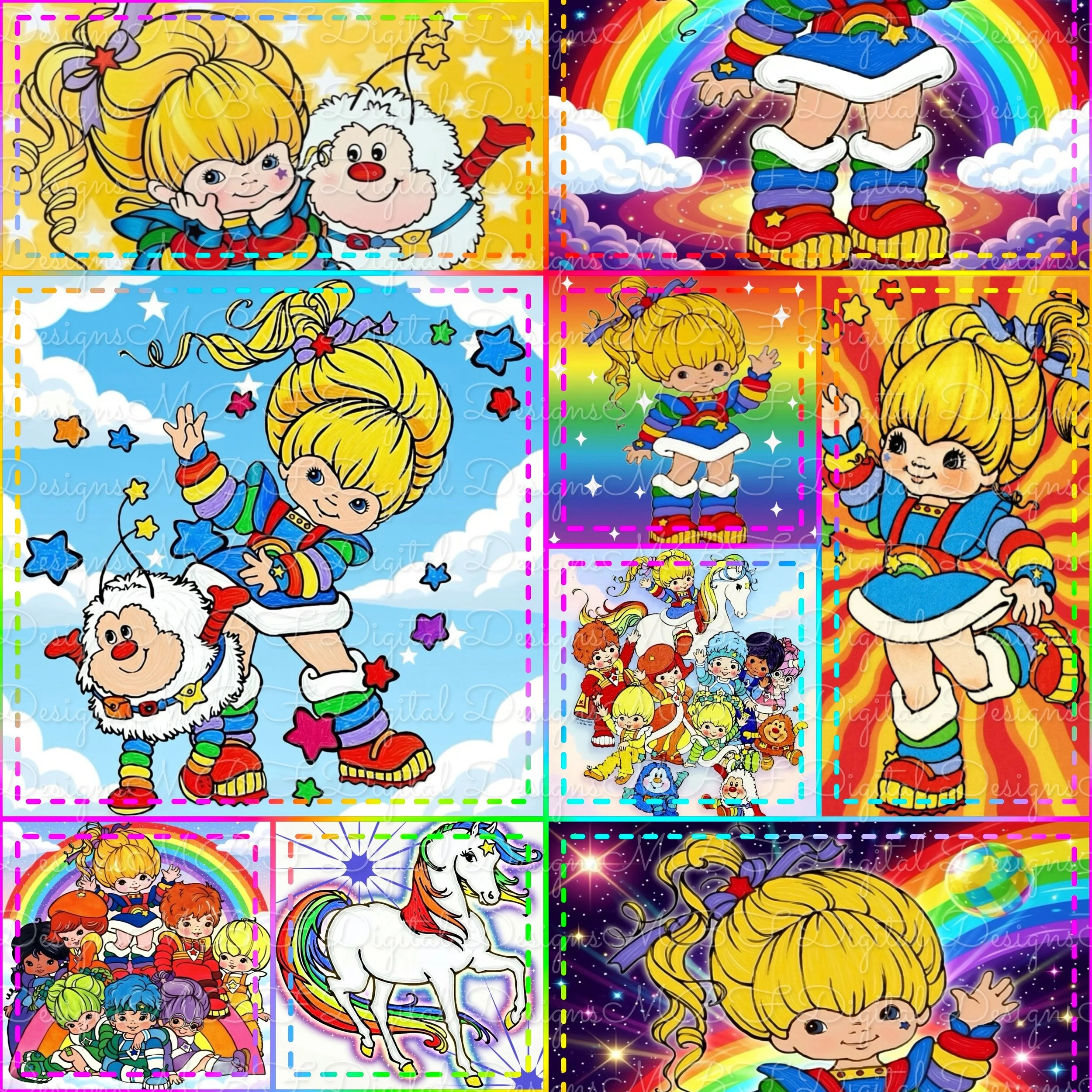 Rainbow Brite Patchwork (rainbow stitches color way)