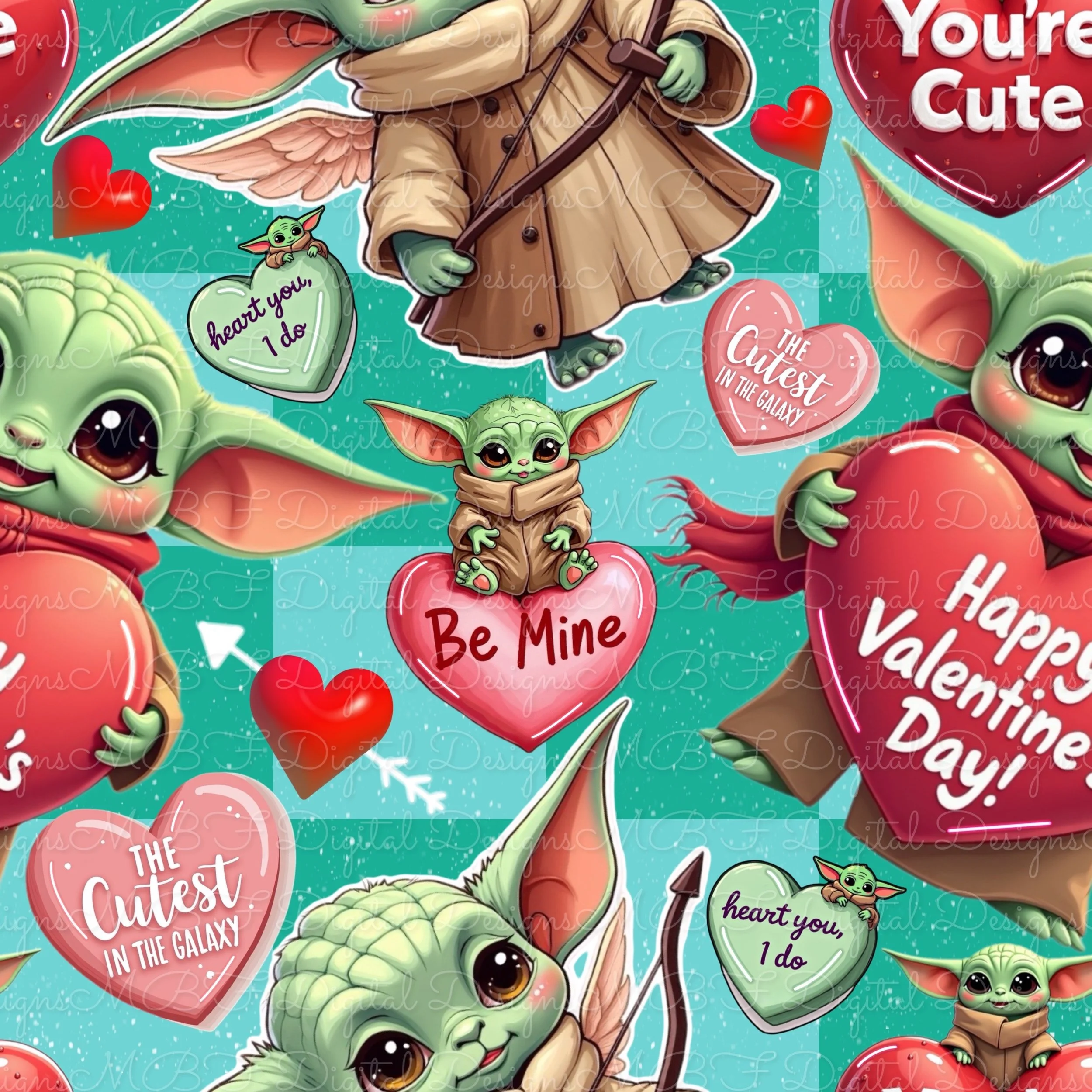 Vday Baby Yogu (duo mint checked color way)