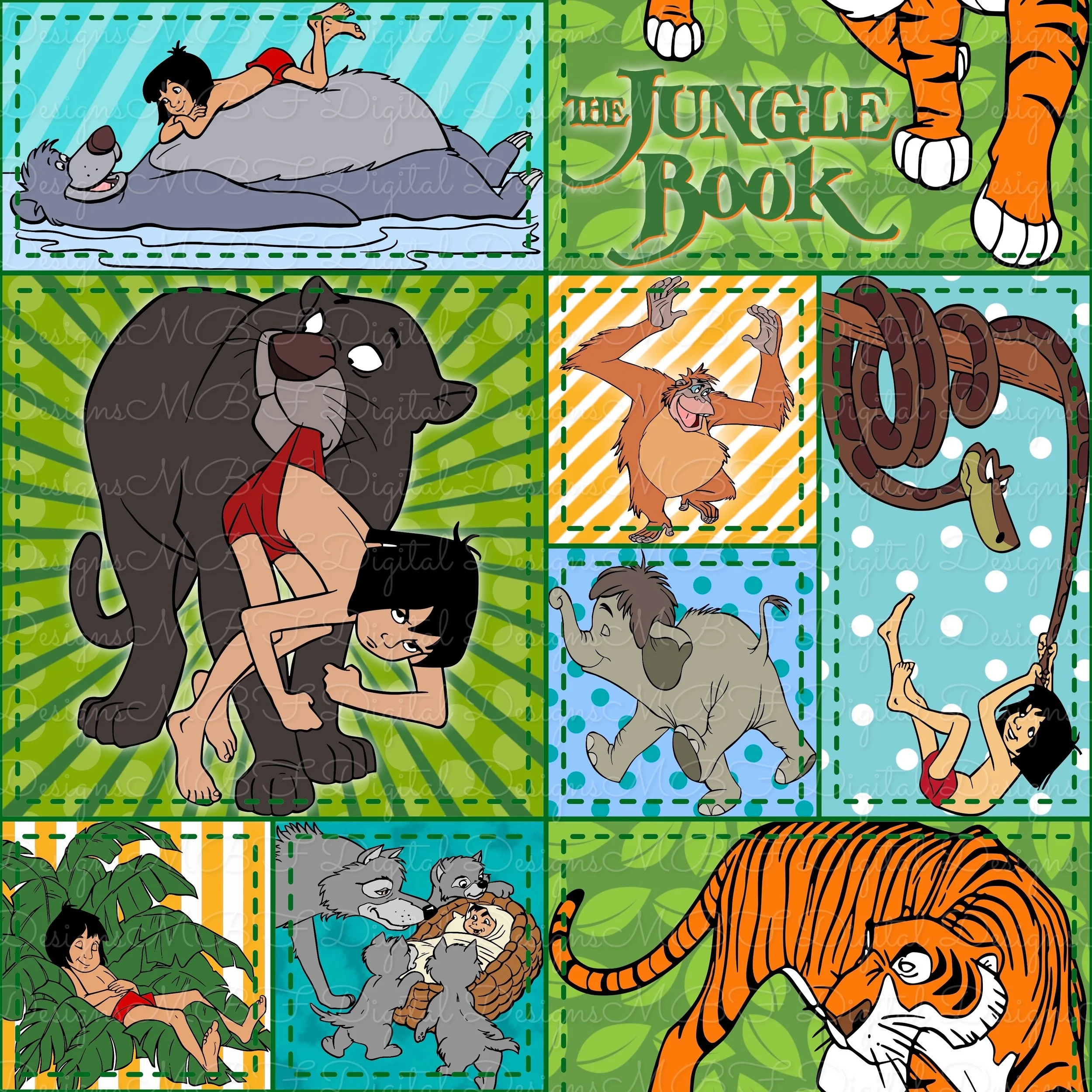 The Jungle Book (jungle green stitches color way)