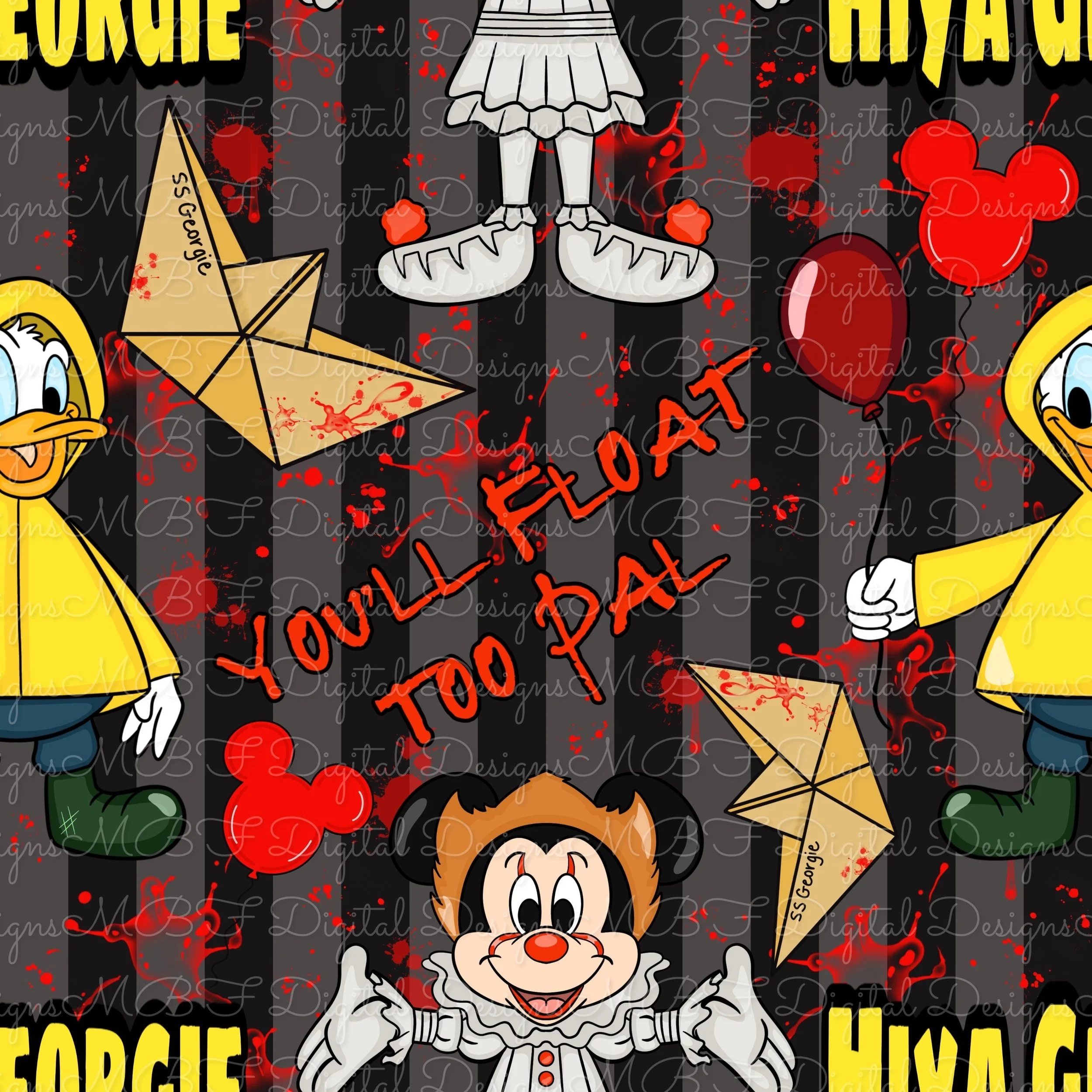 You’ll Float Too Pal (black/gray striped color way)