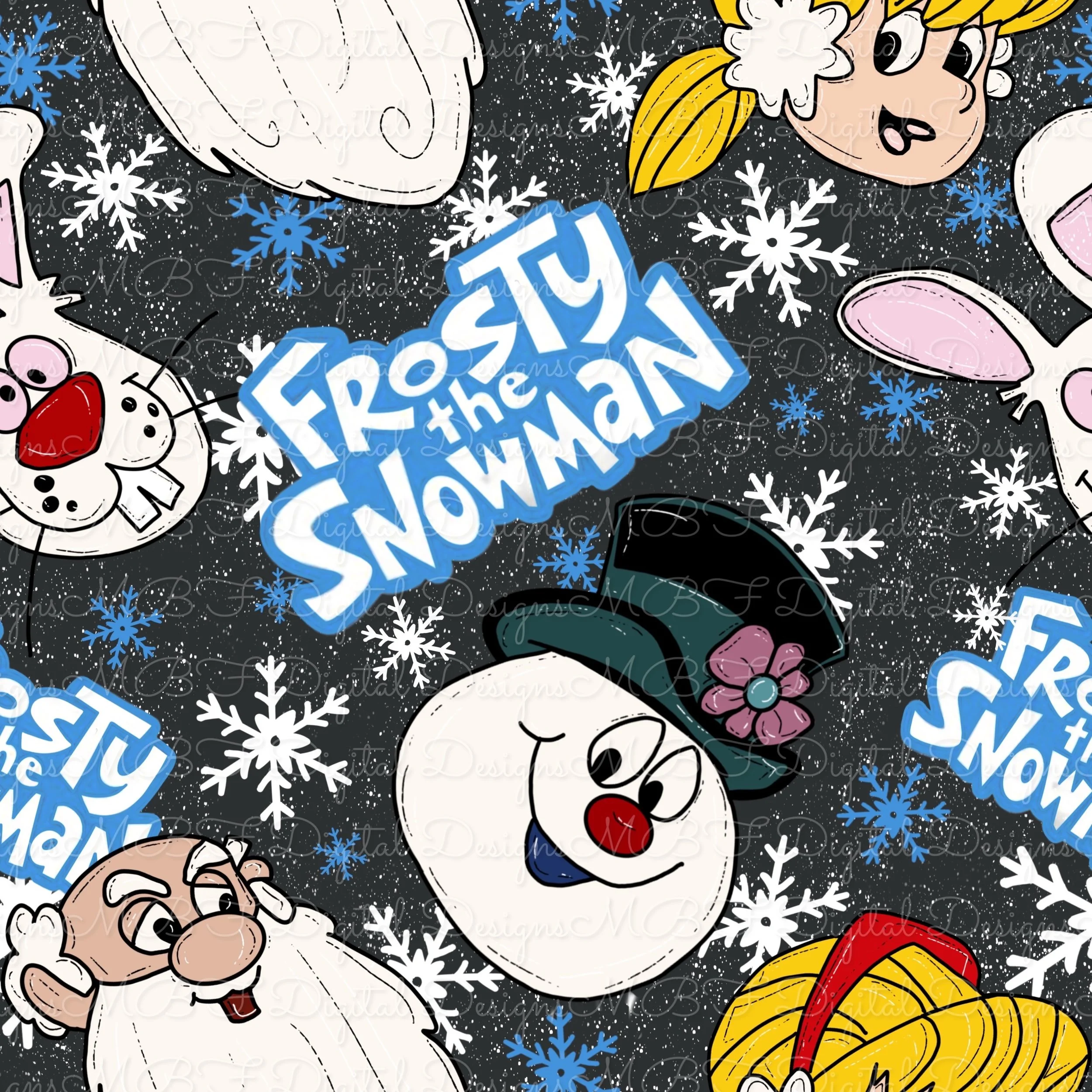 Frosty Snowman (dark coal color way)