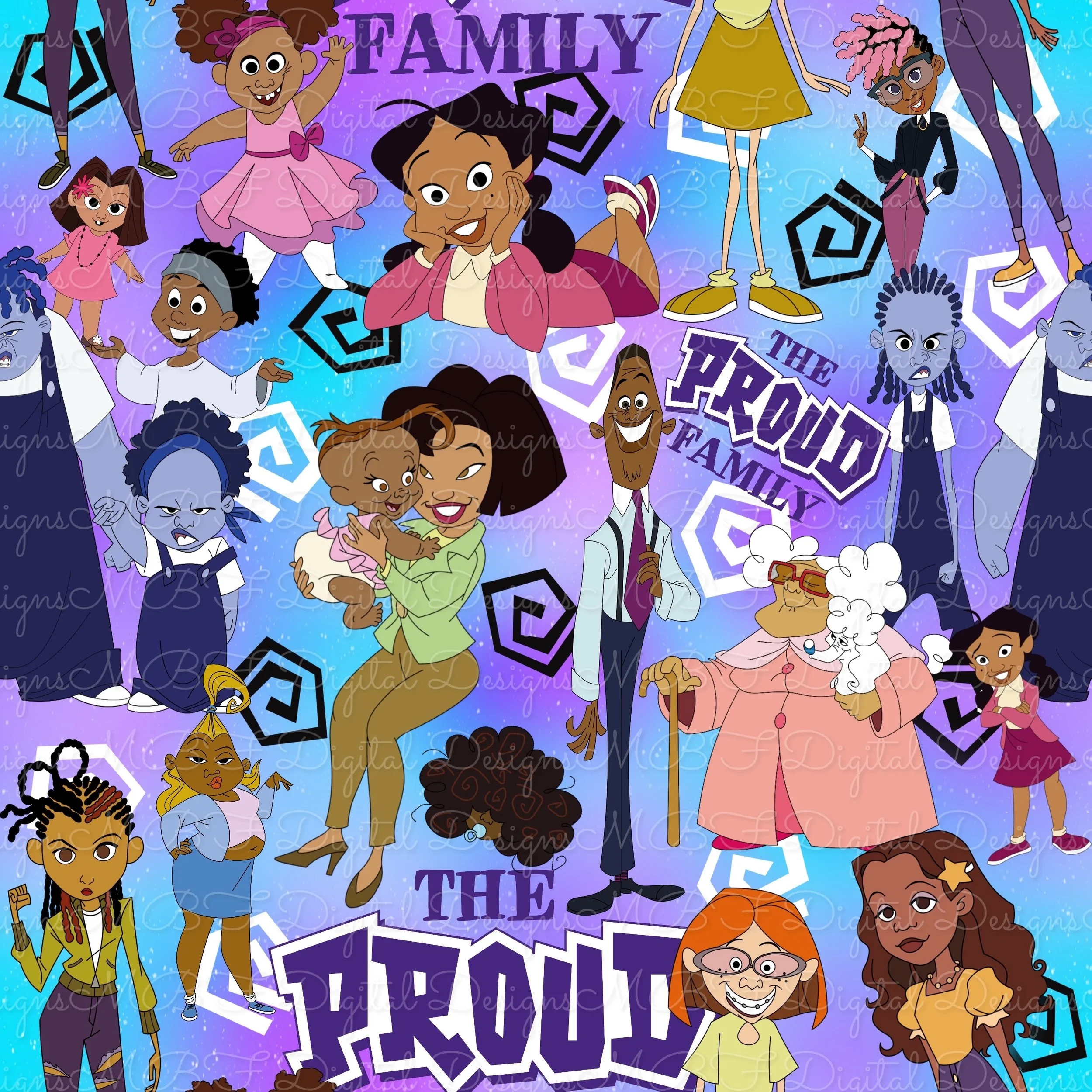 Proud Fam (light blue and purple multi color way)