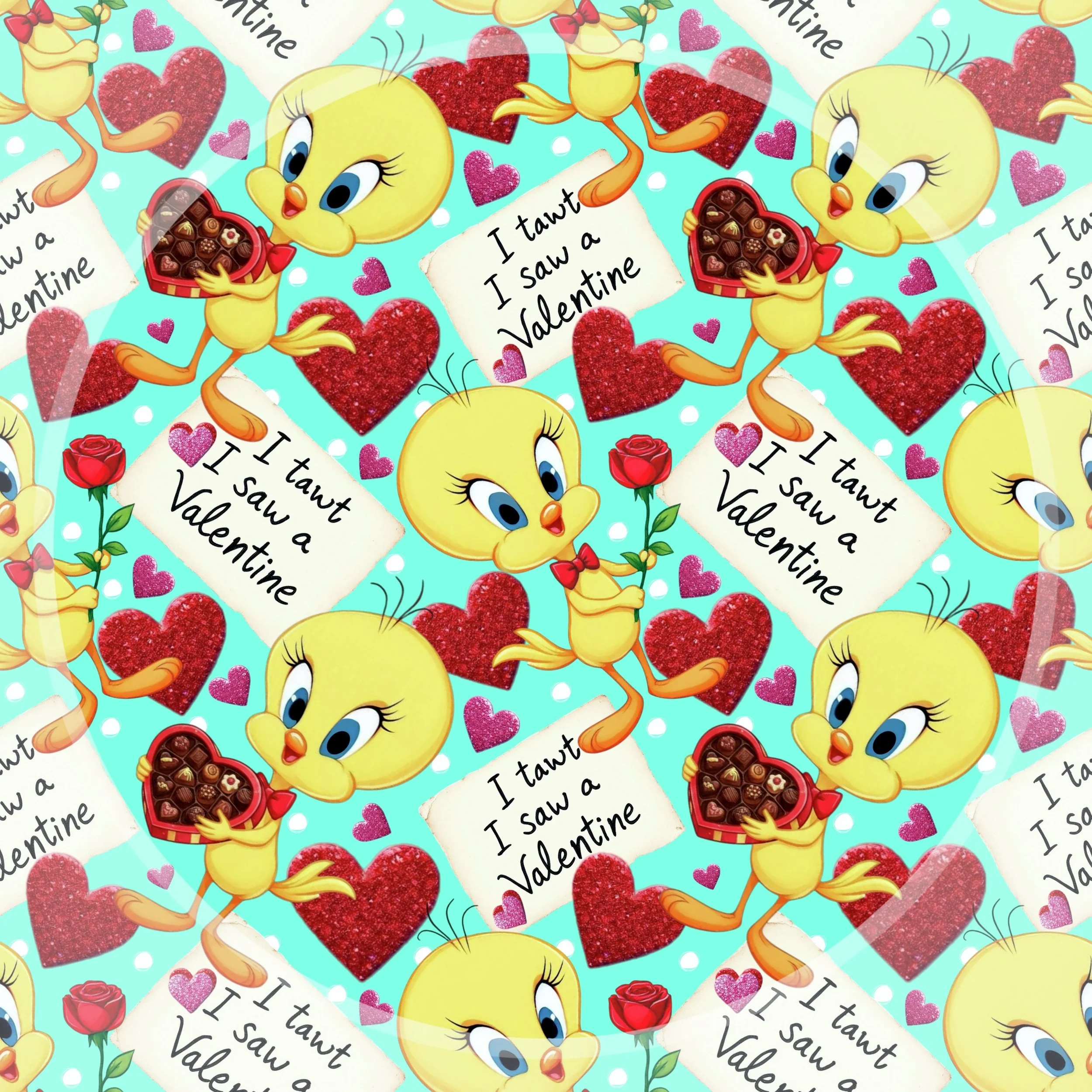 V-Day Tweety (bright mint color way)
