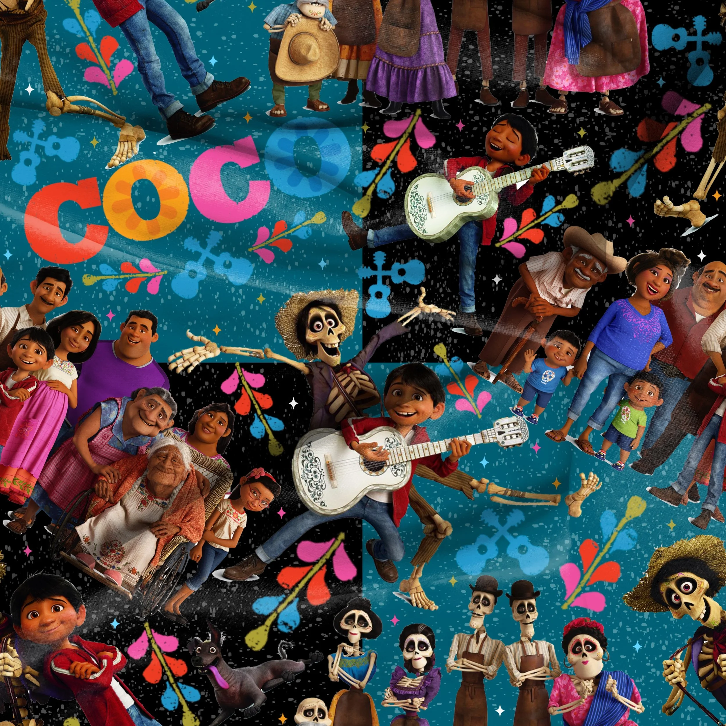 Coco (dark teal and black checked color way)