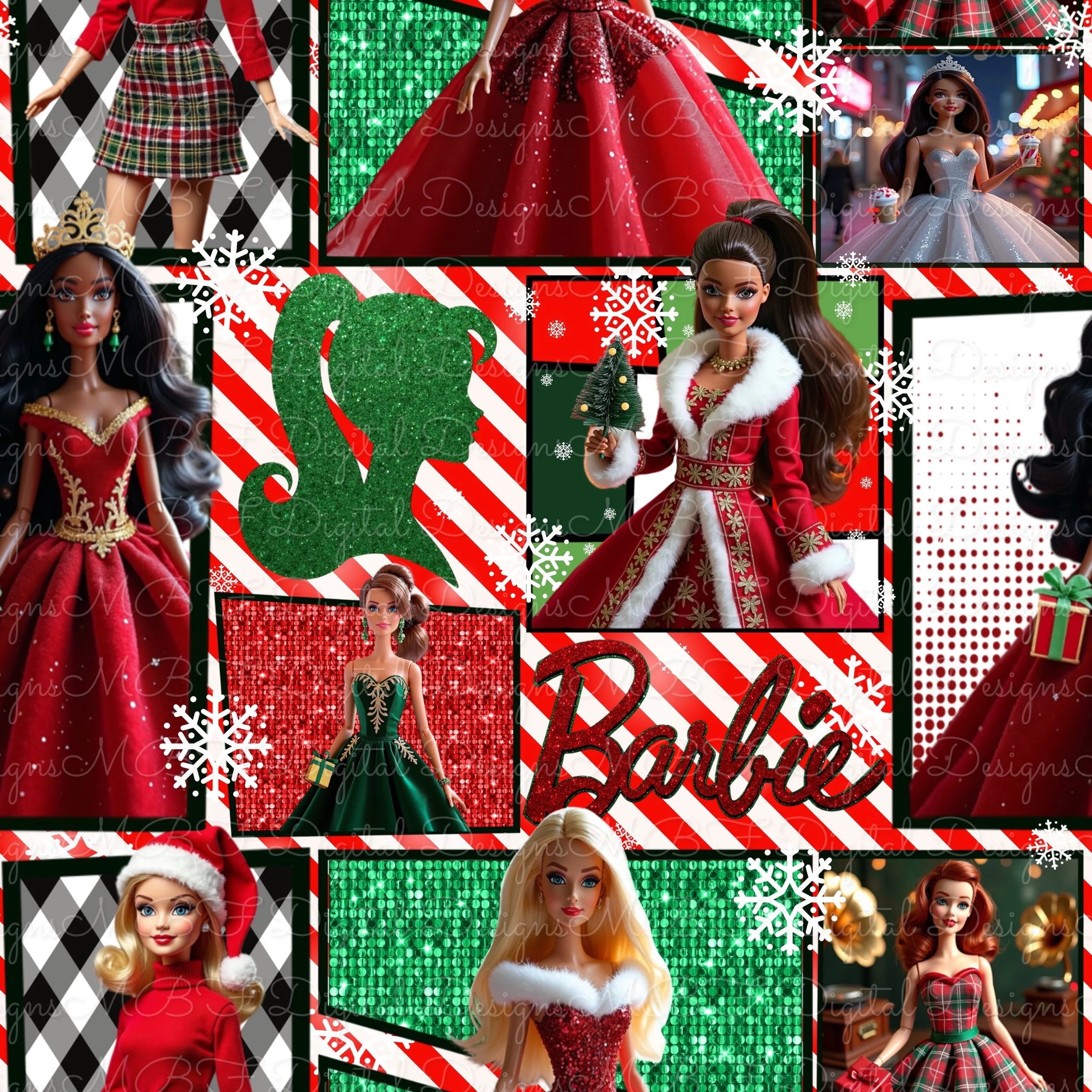 Holiday Barb-ie (Candy Cane Color Way)